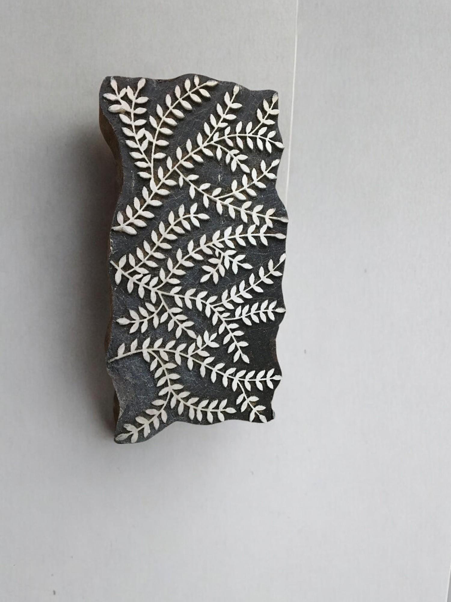 seawood  hand carved Indian wood printing block; textile stamp; pottery stamp,