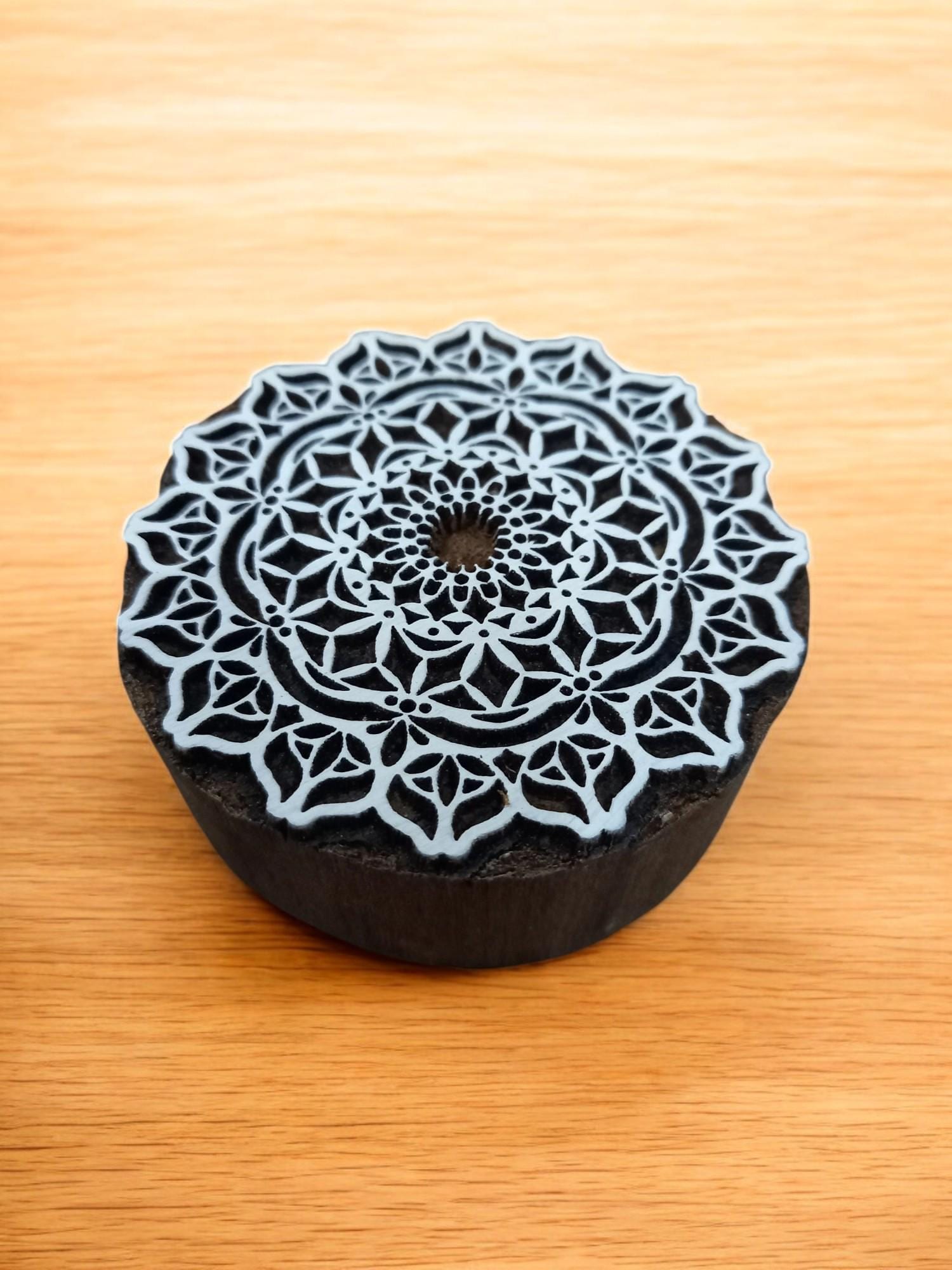 Medium Mandala 11 ,pottery stamp ceramic mould scrapbooking tjap batik printing floral carved stamps.