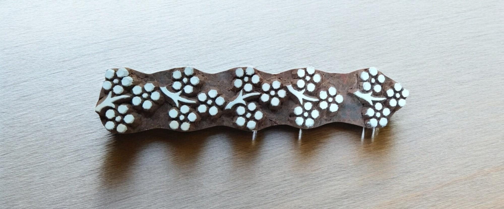 Floral Border Wood Stamp, Hand Carved Indian Block
