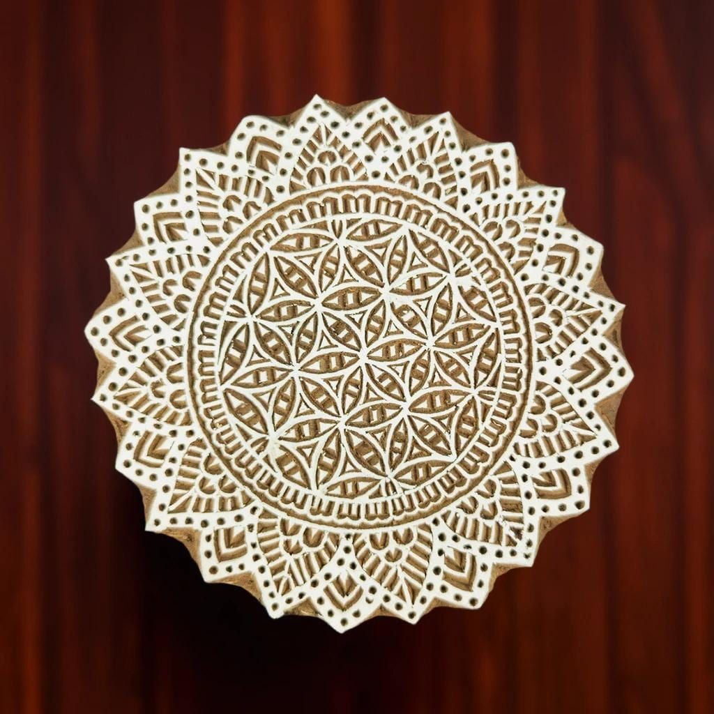 XL Mandala Printing Block | Indian Woodblocks and Batik Stamps