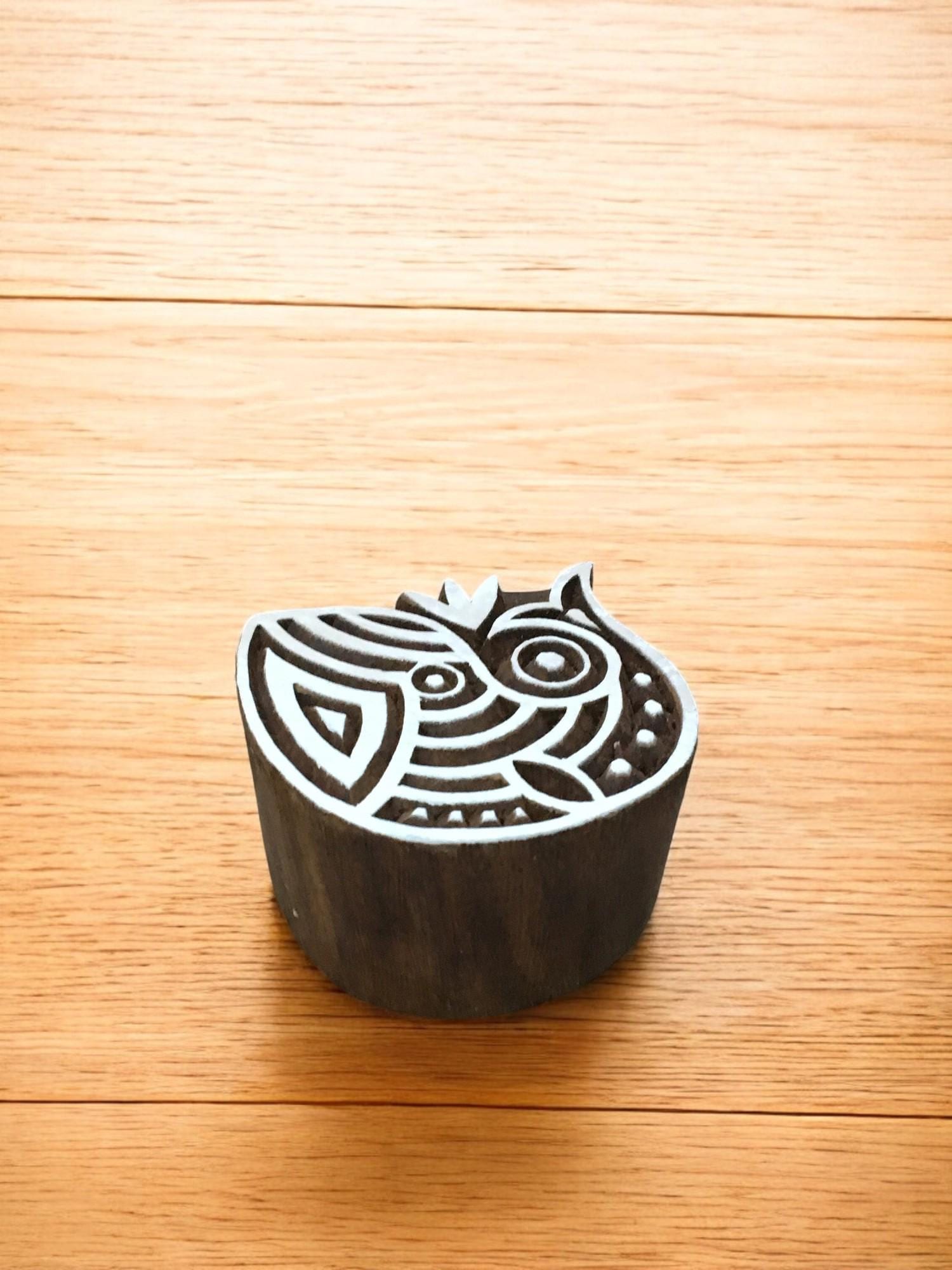Stylish Whale, hand carved Indian wood printing block; textile stamp; pottery stamp,