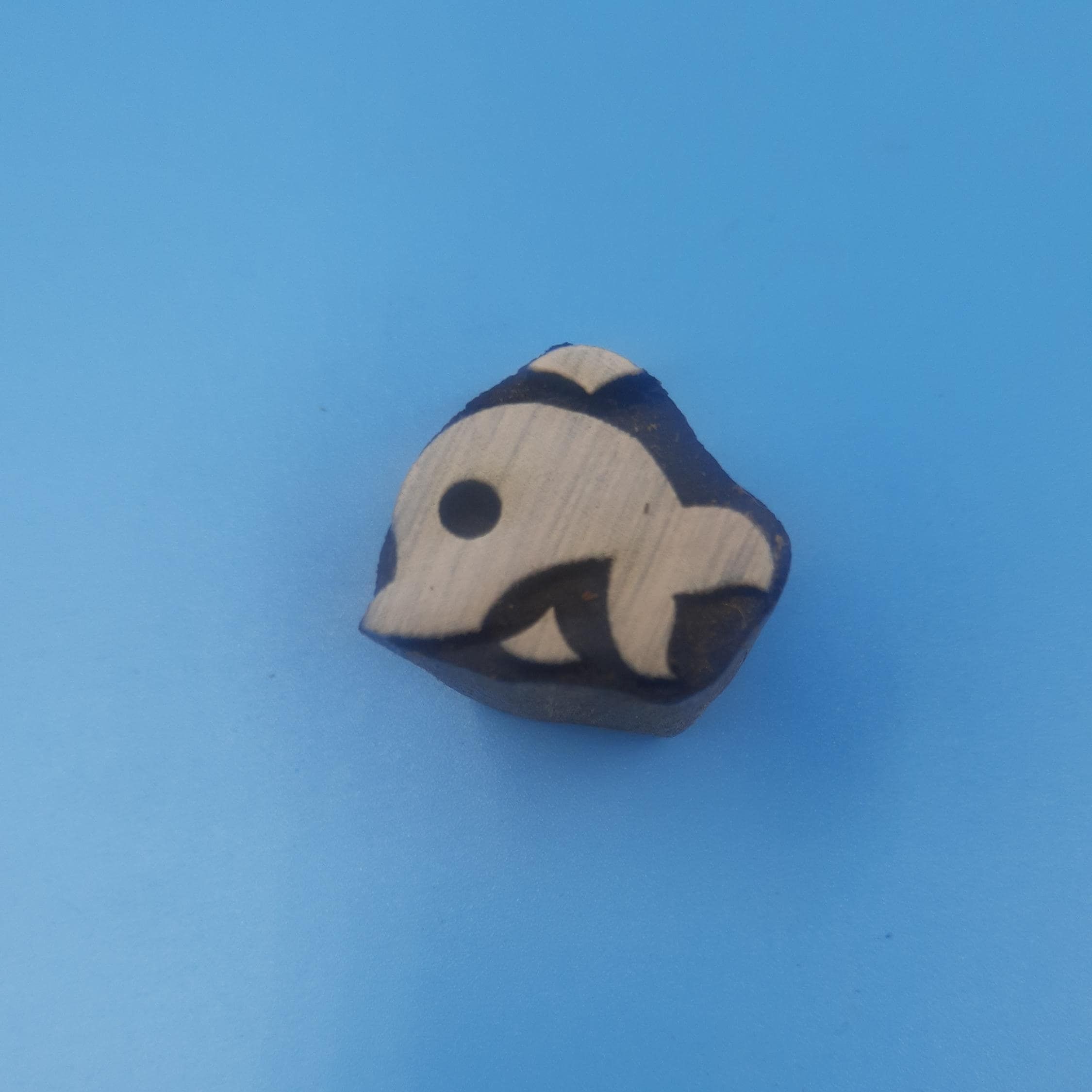 Mini Solid whale Wooden Printing Block Pottery Stamp, Batik Tjaps, Blaudruck stempel