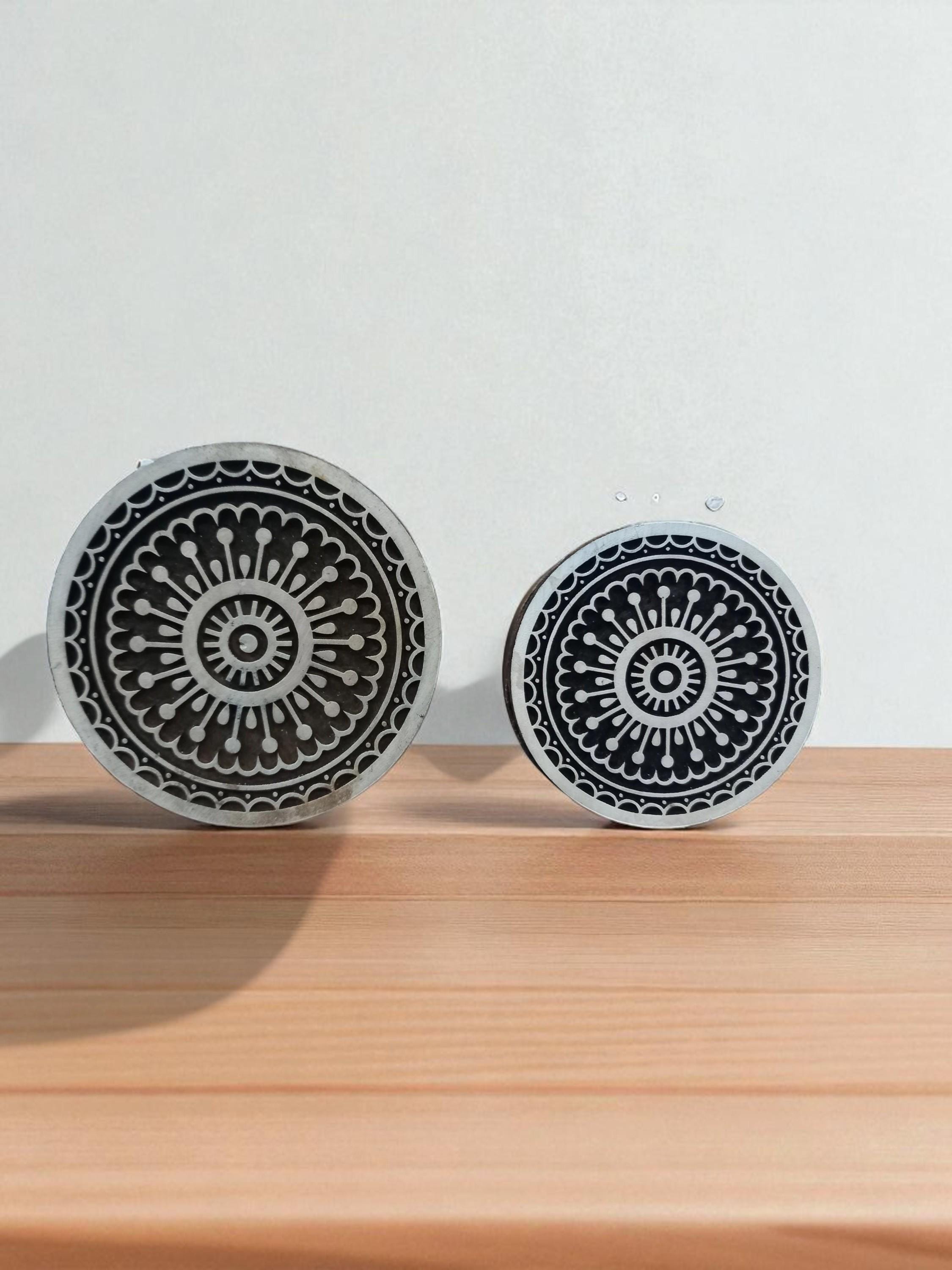 Mandala Wood Block Stamp, Hand Carved Indian Textile Printing, Henna Pottery DIY