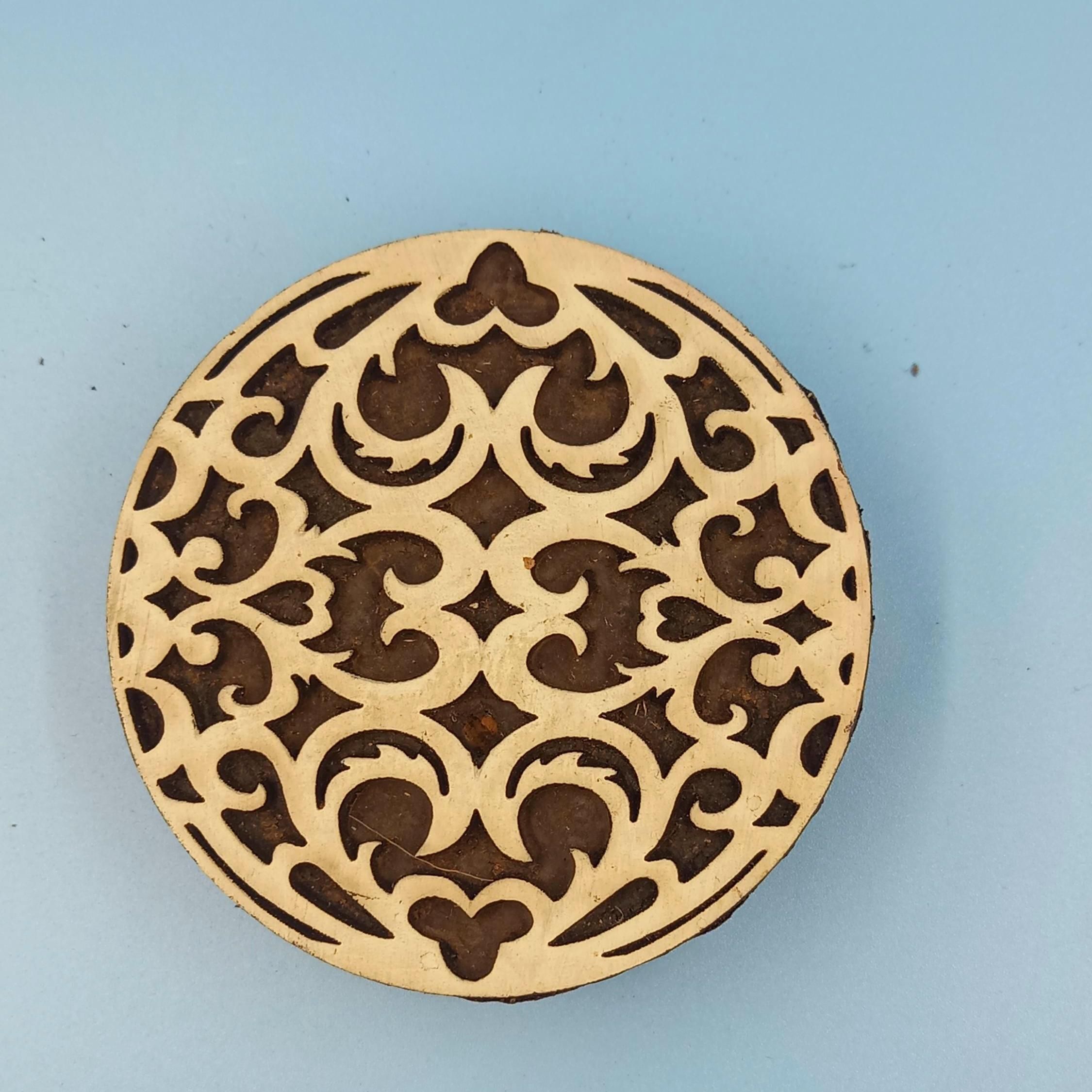 Oriental Mandala Wooden Printing Block Pottery Stamp, Batik Tjaps, Blaudruck stempel