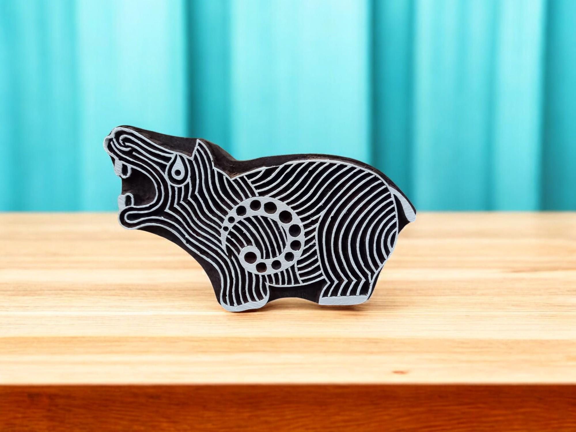 Angry Rhino ,pottery stamp ceramic mould scrapbooking tjap batik printing floral carved stamps.