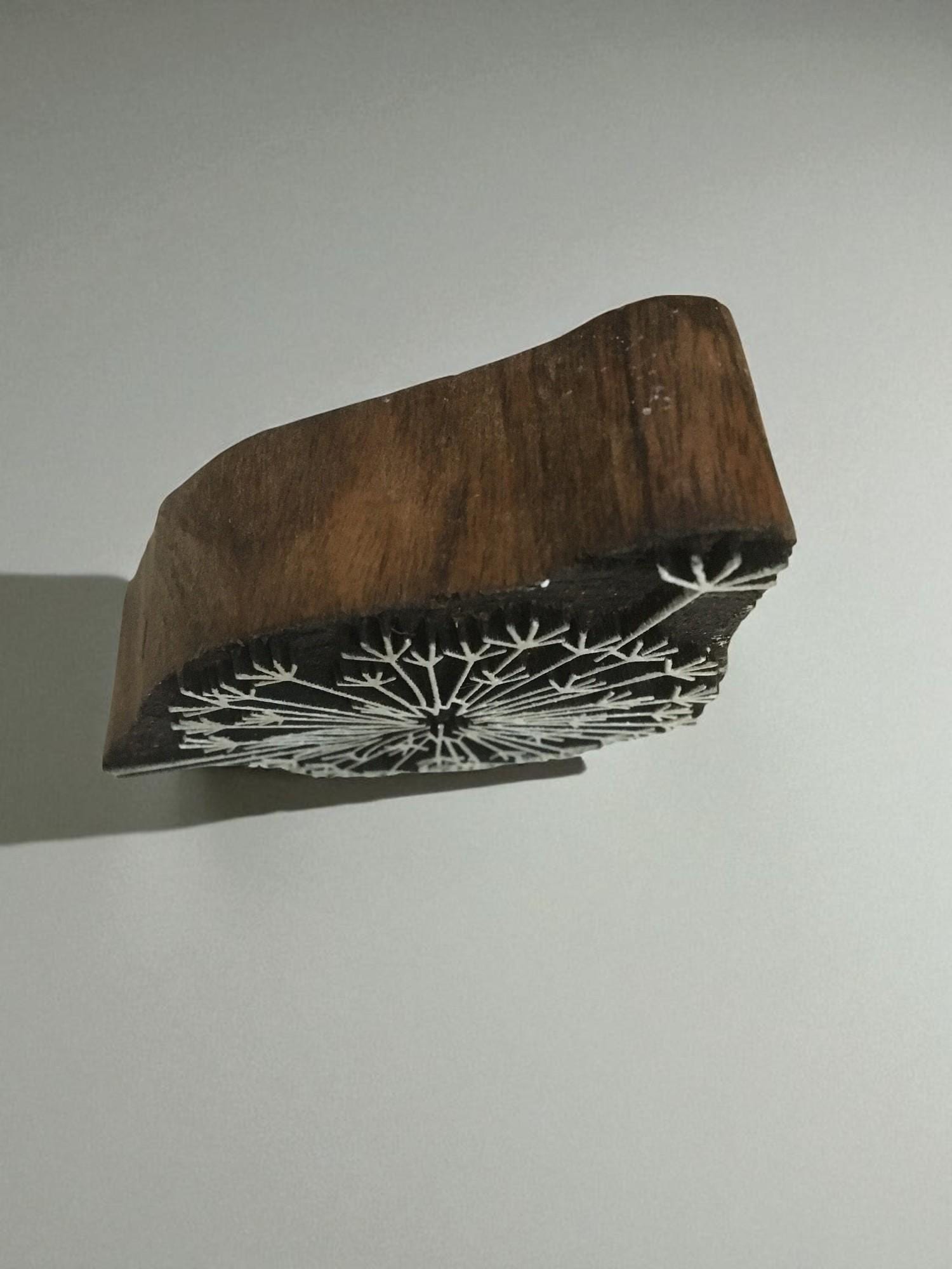 Fair Trade Dandelion Wood Stamp - Hand Carved Indian Block