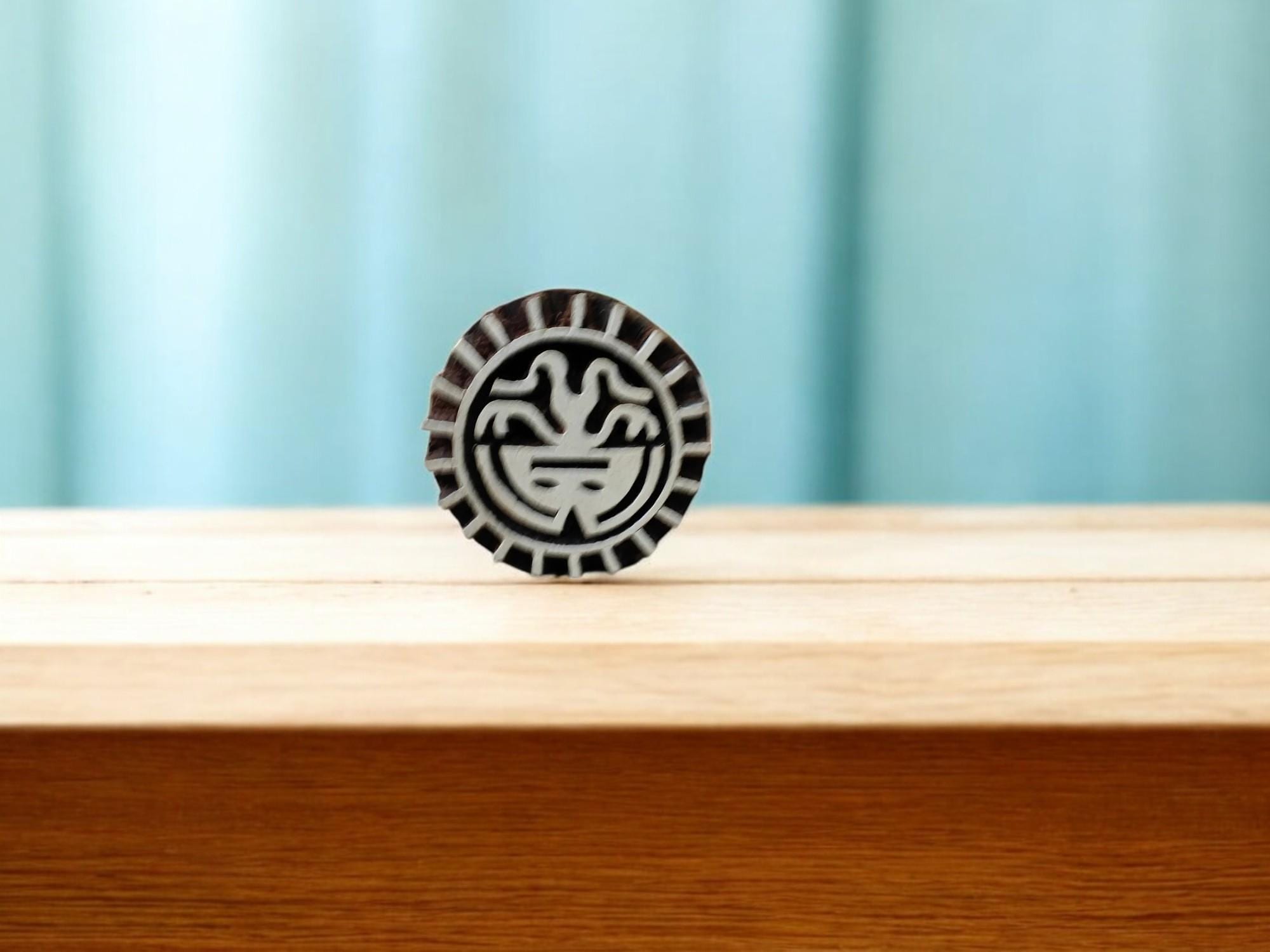 Tribal Deity pottery stamp ceramic mold scrapbooking tjap batik printing floral carved stamps.