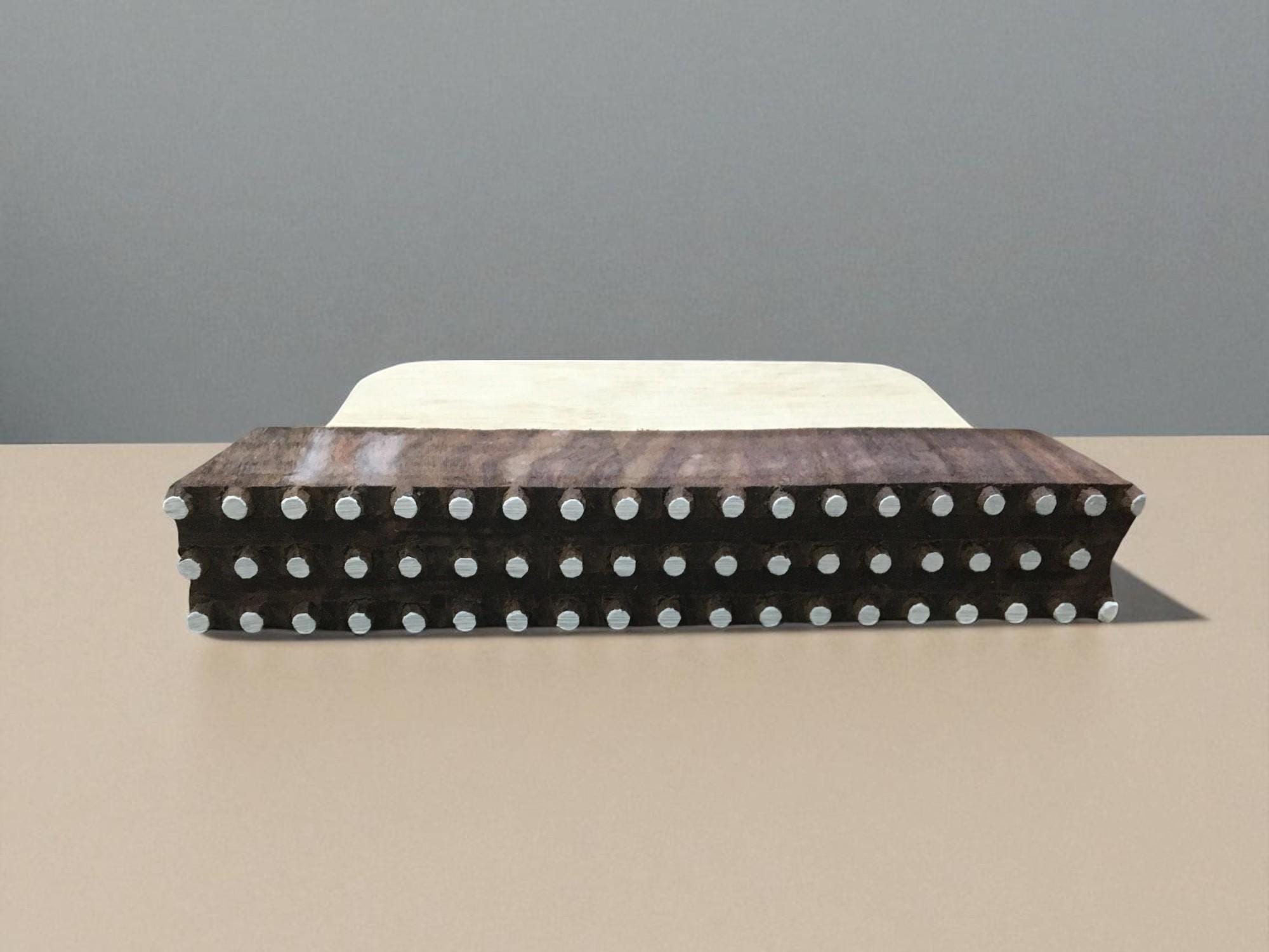 Dotty Border Wood Block Stamp, Hand Carved Textile Printing, DIY Pottery