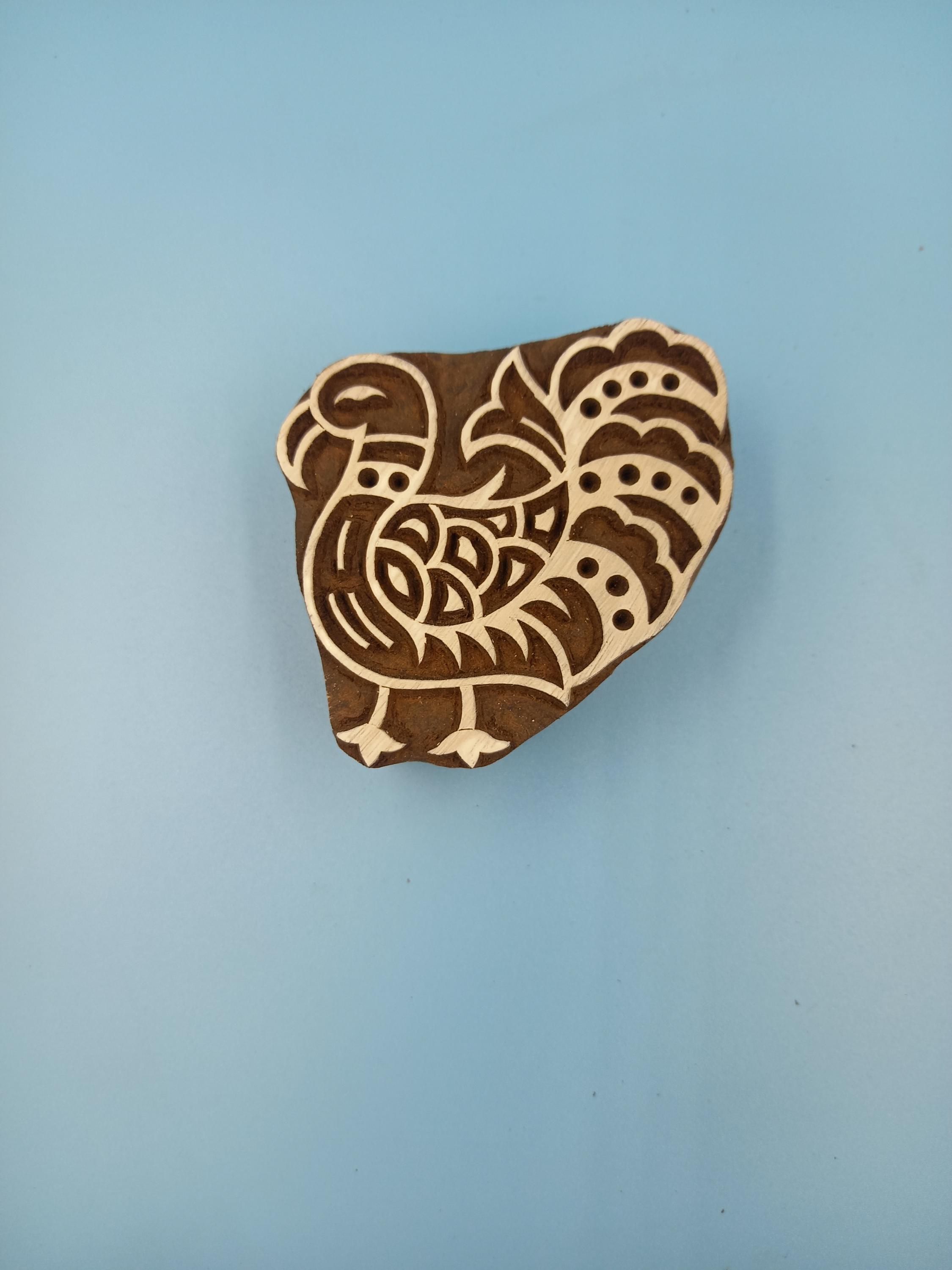 Ethenic Duck Wooden Printing Block Pottery Stamp, Batik Tjaps, Blaudruck stempel