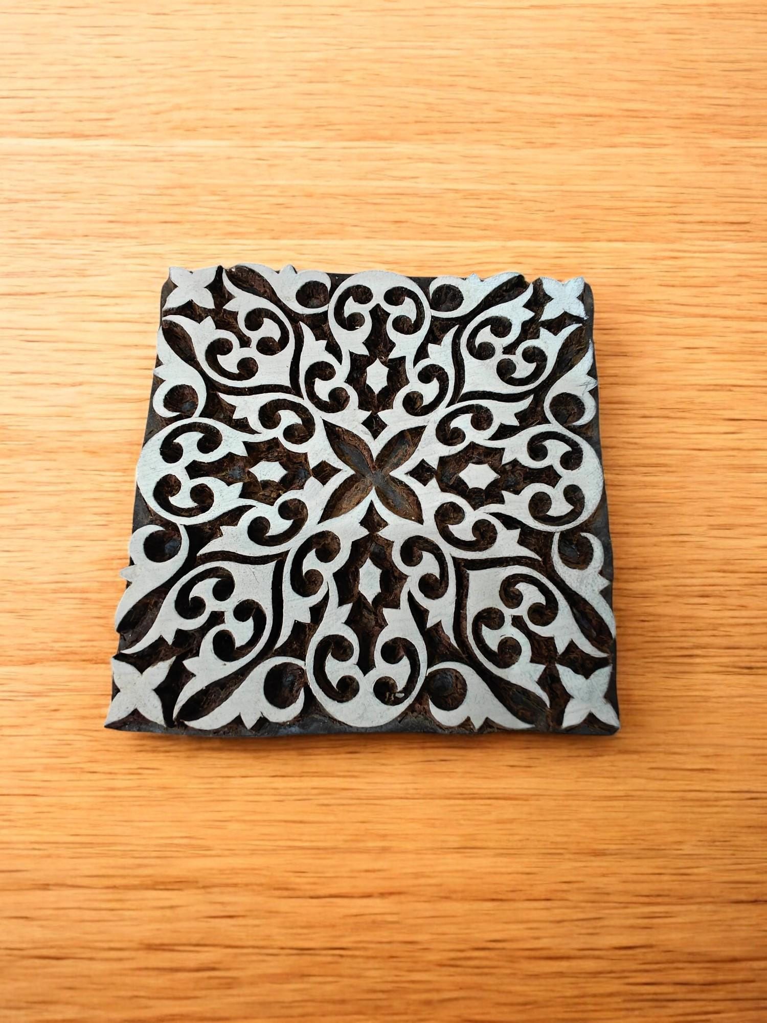 Tile 4  pottery stamp ceramic mold scrapbooking tjap batik printing floral carved stamps.
