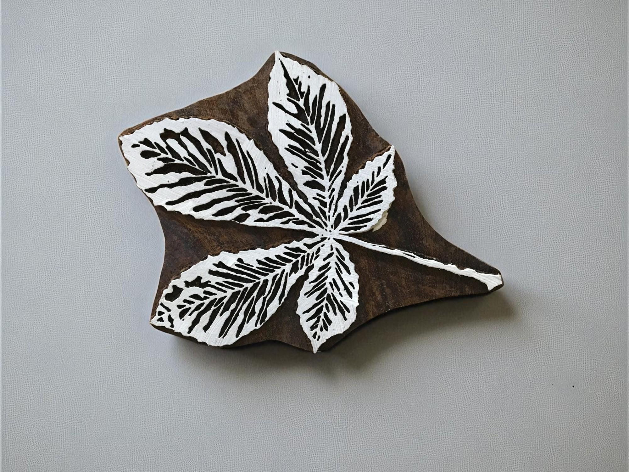 Horse Chestnut Leaf wooden Pottery Stamp