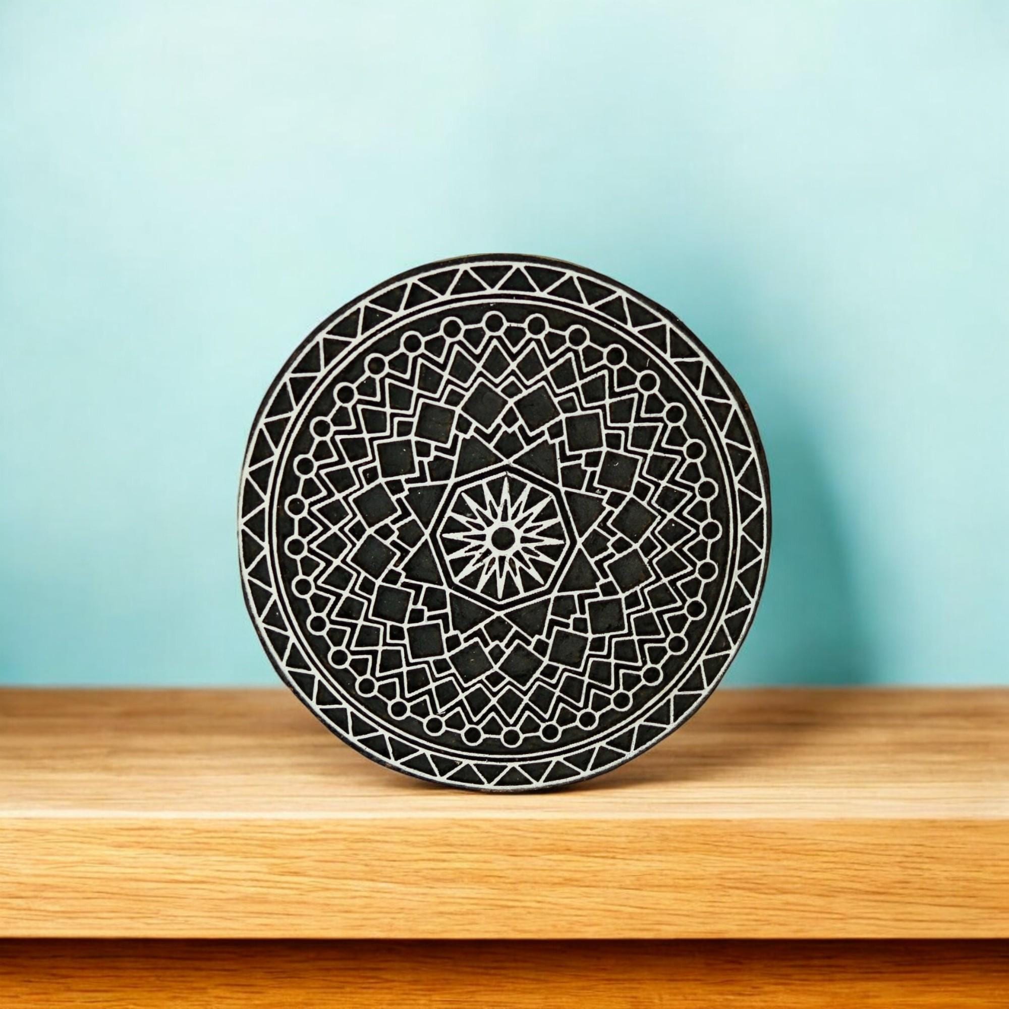 Mandala 02, Mandala pottery stamp ceramic mould scrapbooking tjap batik printing floral carved stamps.