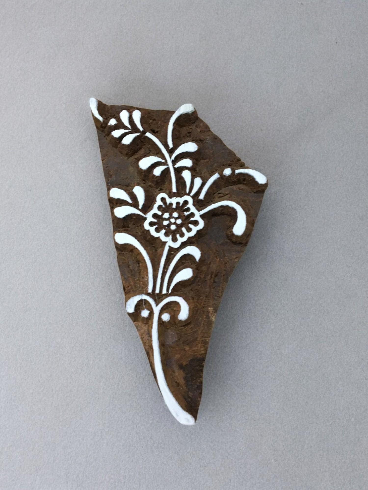 stylish Flower,  hand carved Indian wood printing block; textile stamp; pottery stamp,