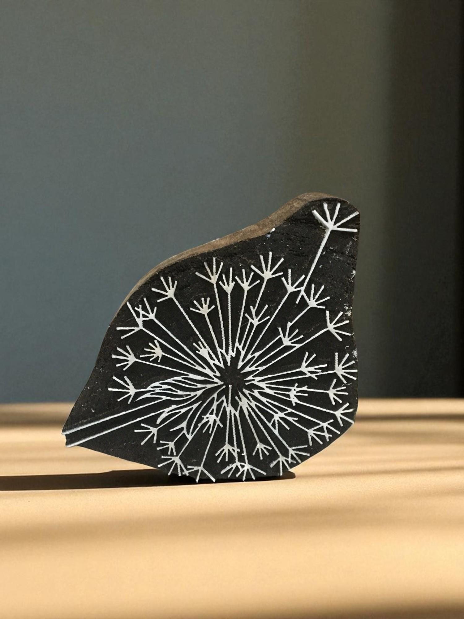 Fair Trade Dandelion Wood Stamp - Hand Carved Indian Block