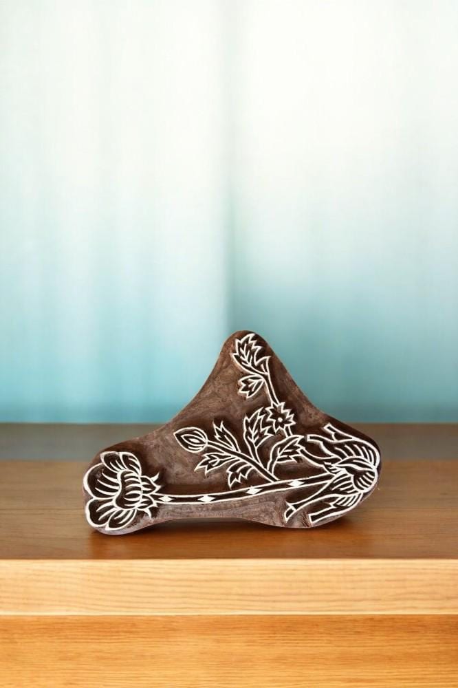 Floral Wood Stamp, Hand Carved Indian Textile Block