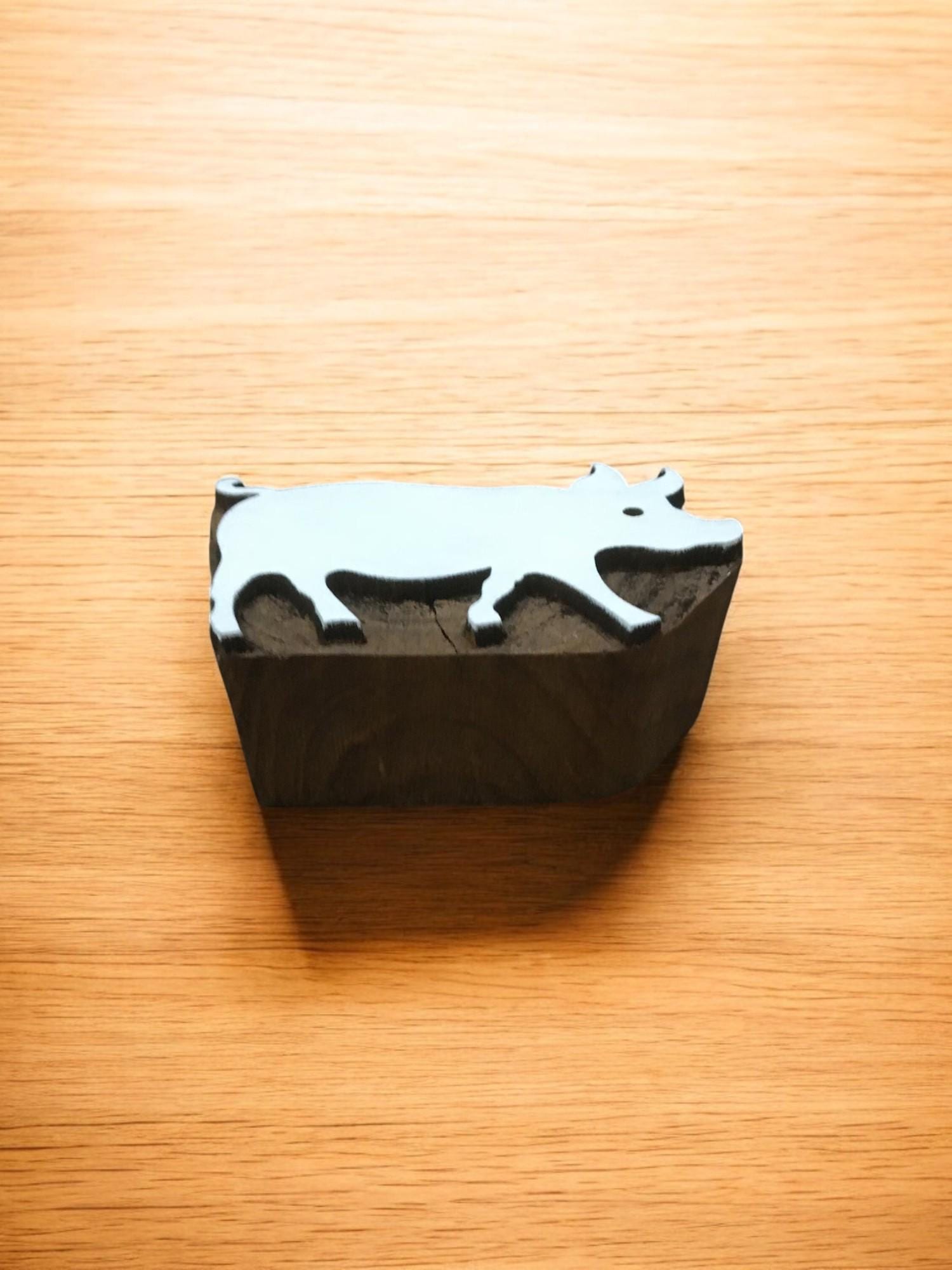 Indian wooden printing block - Pig Stamp, Wood Block Stamps, Tjaps, Pottery stamps, Indian Wood Stamps, Soap stamp