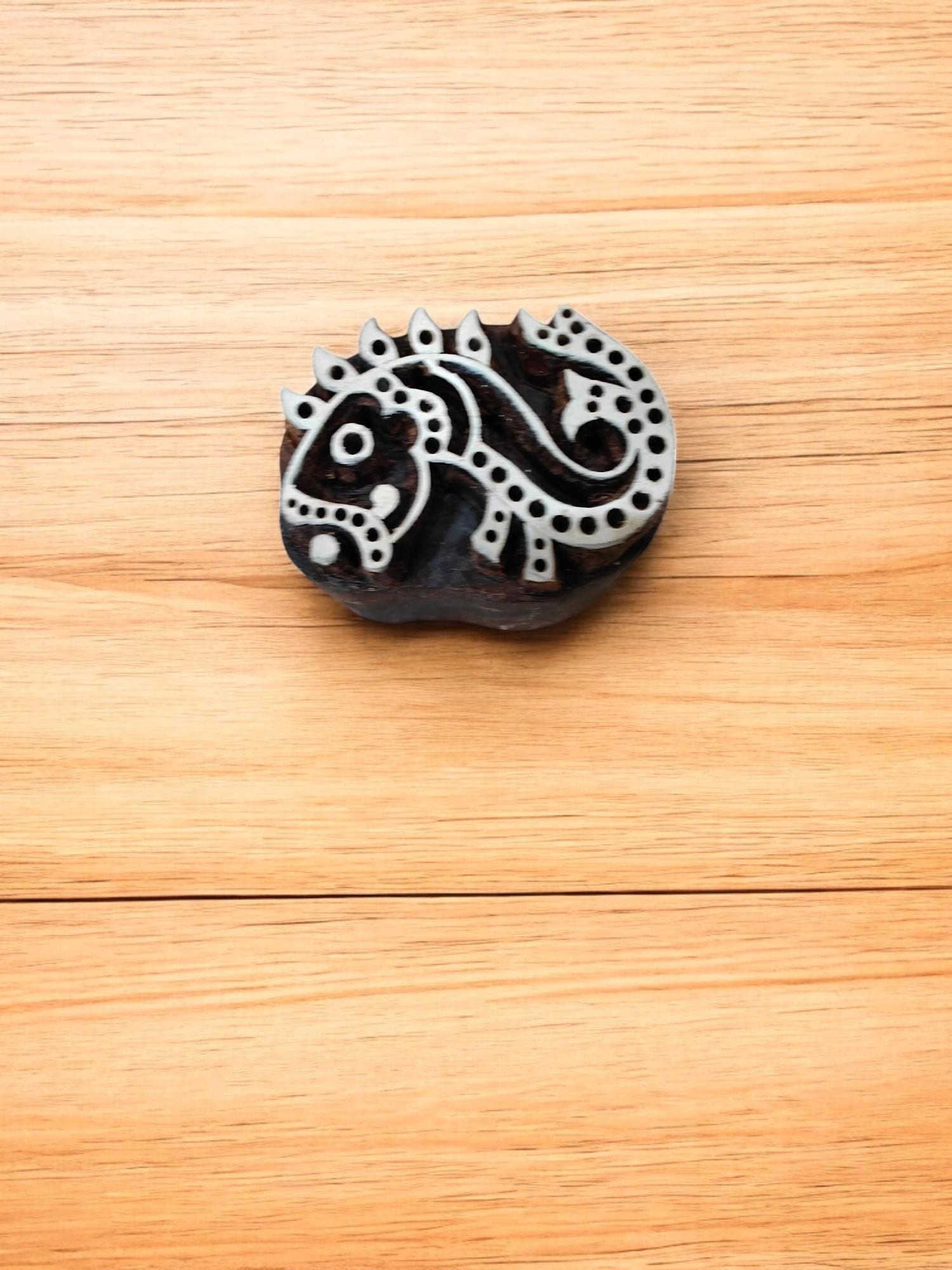 Angry fish pottery stamp ceramic mold scrapbooking tjap batik printing floral carved stamps.