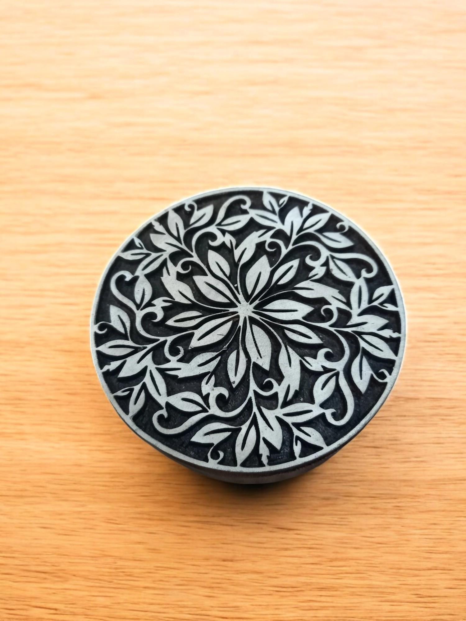 Mandala floral Block ,pottery stamp ceramic mold scrapbooking tjap batik printing floral carved stamps.