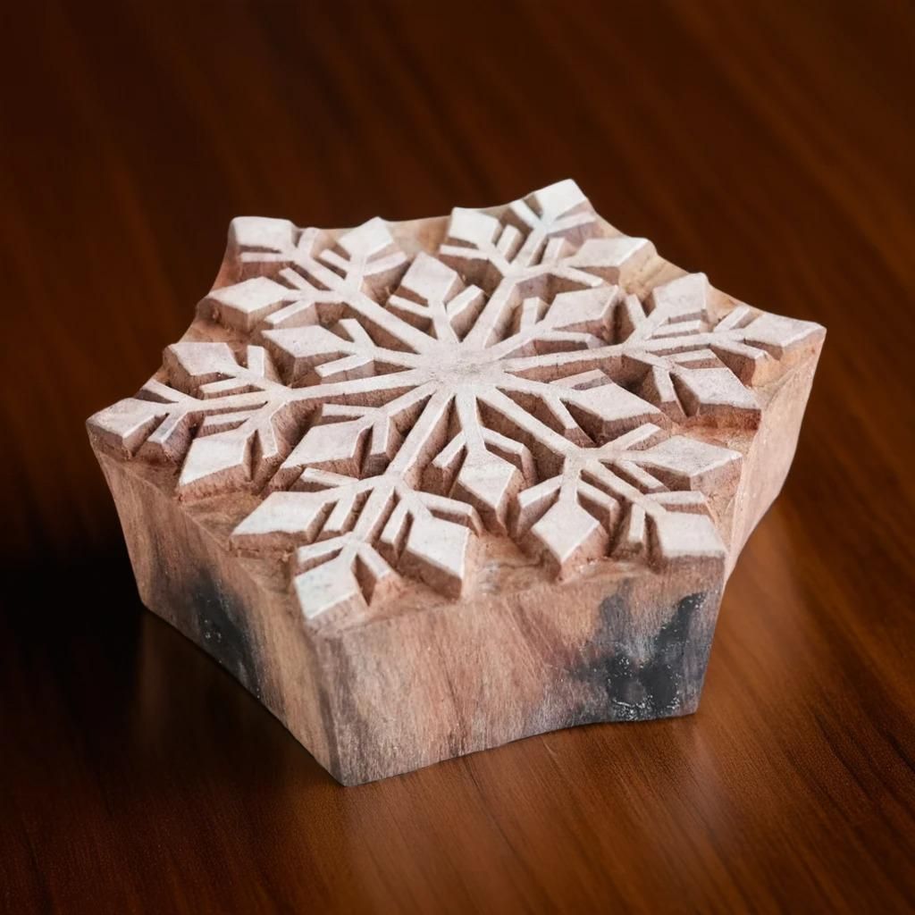 Wood Block - Snowflake