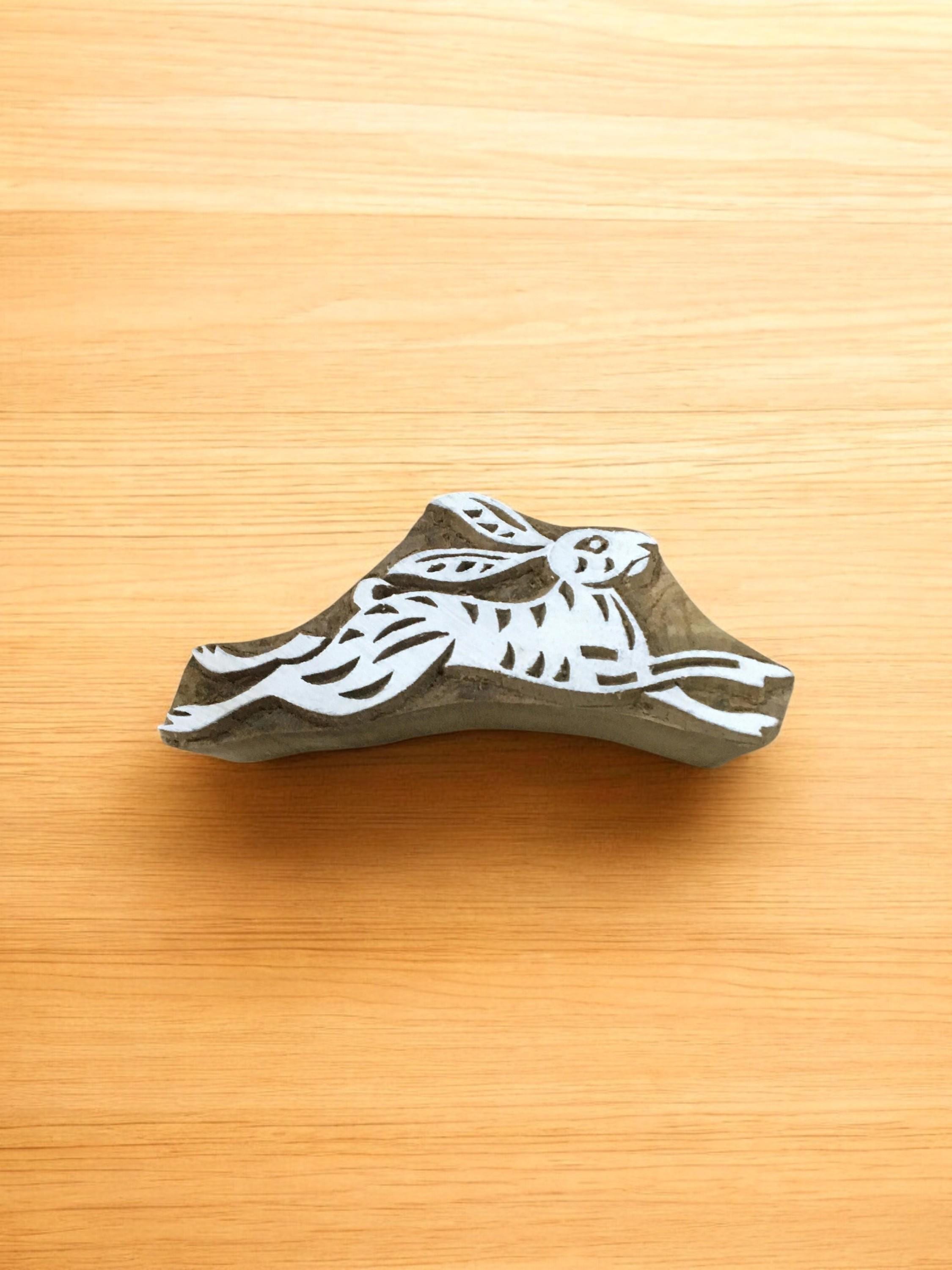 Hare Wooden Printing Blocks: Hand Carved Indian Textile Stamps