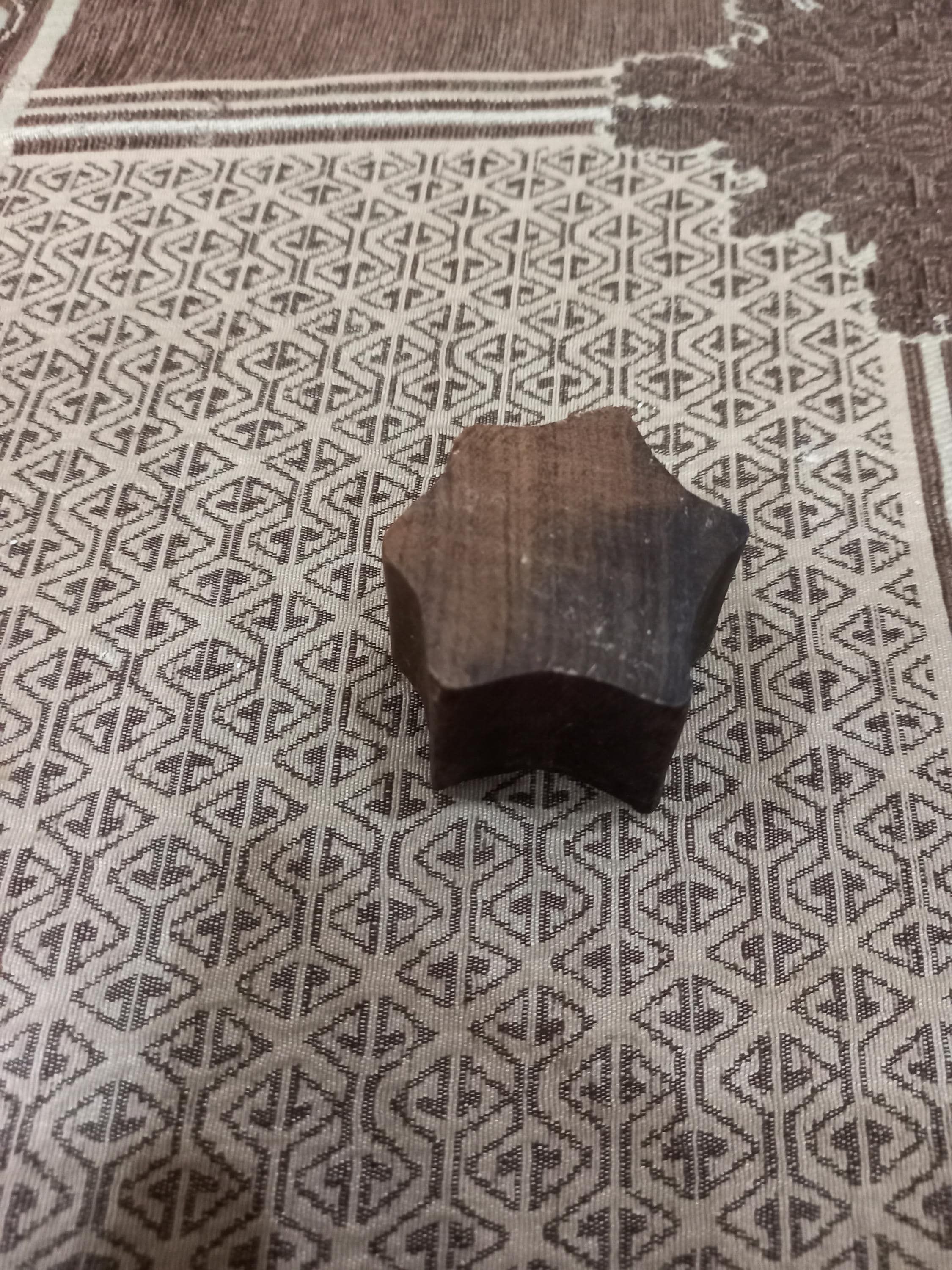 Floral Carved Wooden Printing Block, Batik Tjaps, 5.5cm
