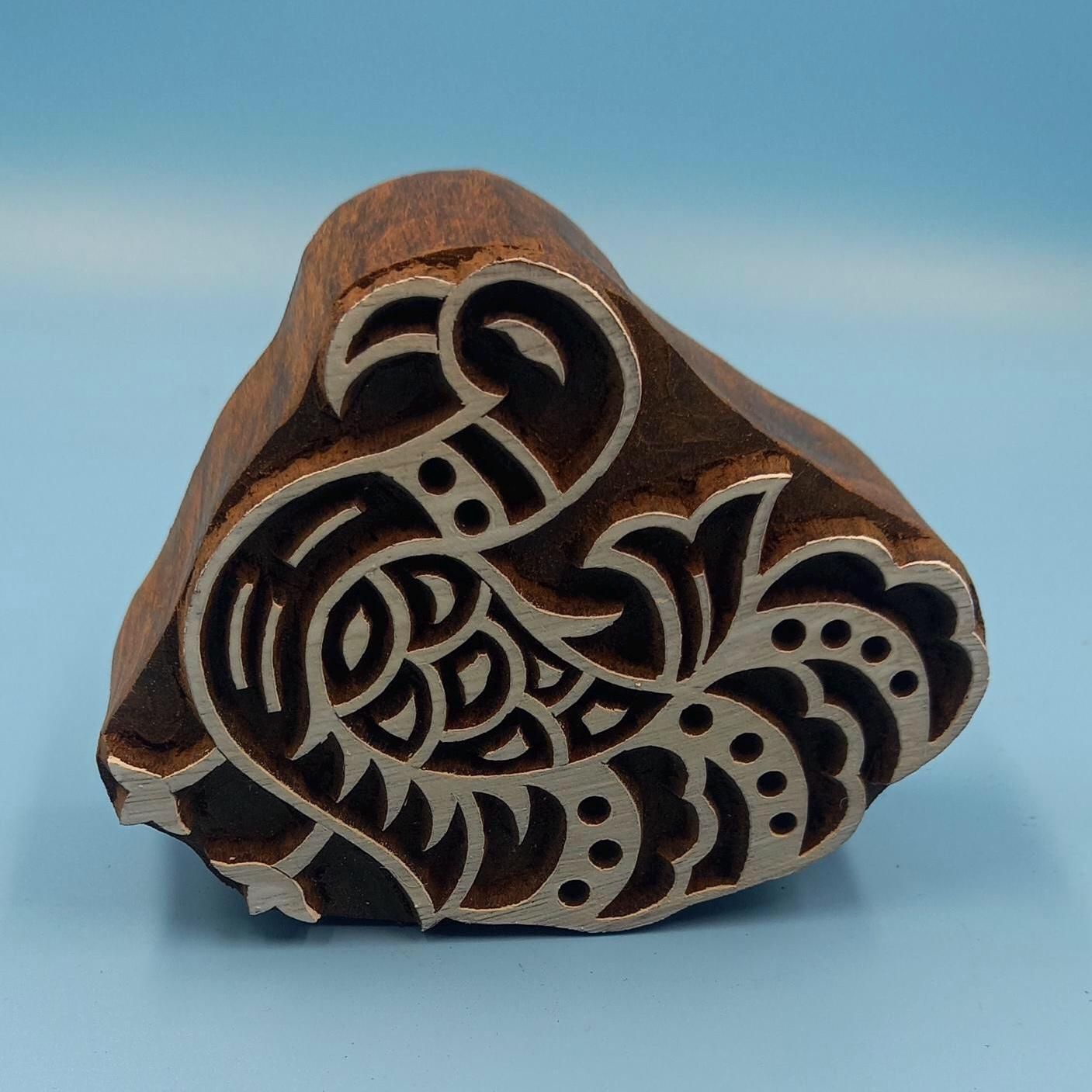 Ethenic Duck Wooden Printing Block Pottery Stamp, Batik Tjaps, Blaudruck stempel