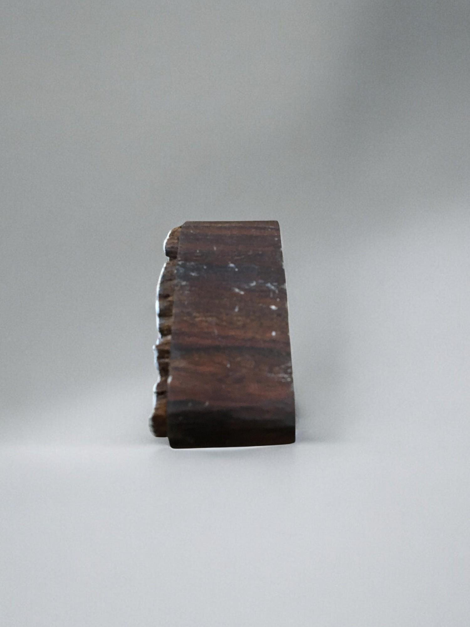 An Oriental Paisely  hand carved Indian wood printing block; textile stamp; pottery stamp,
