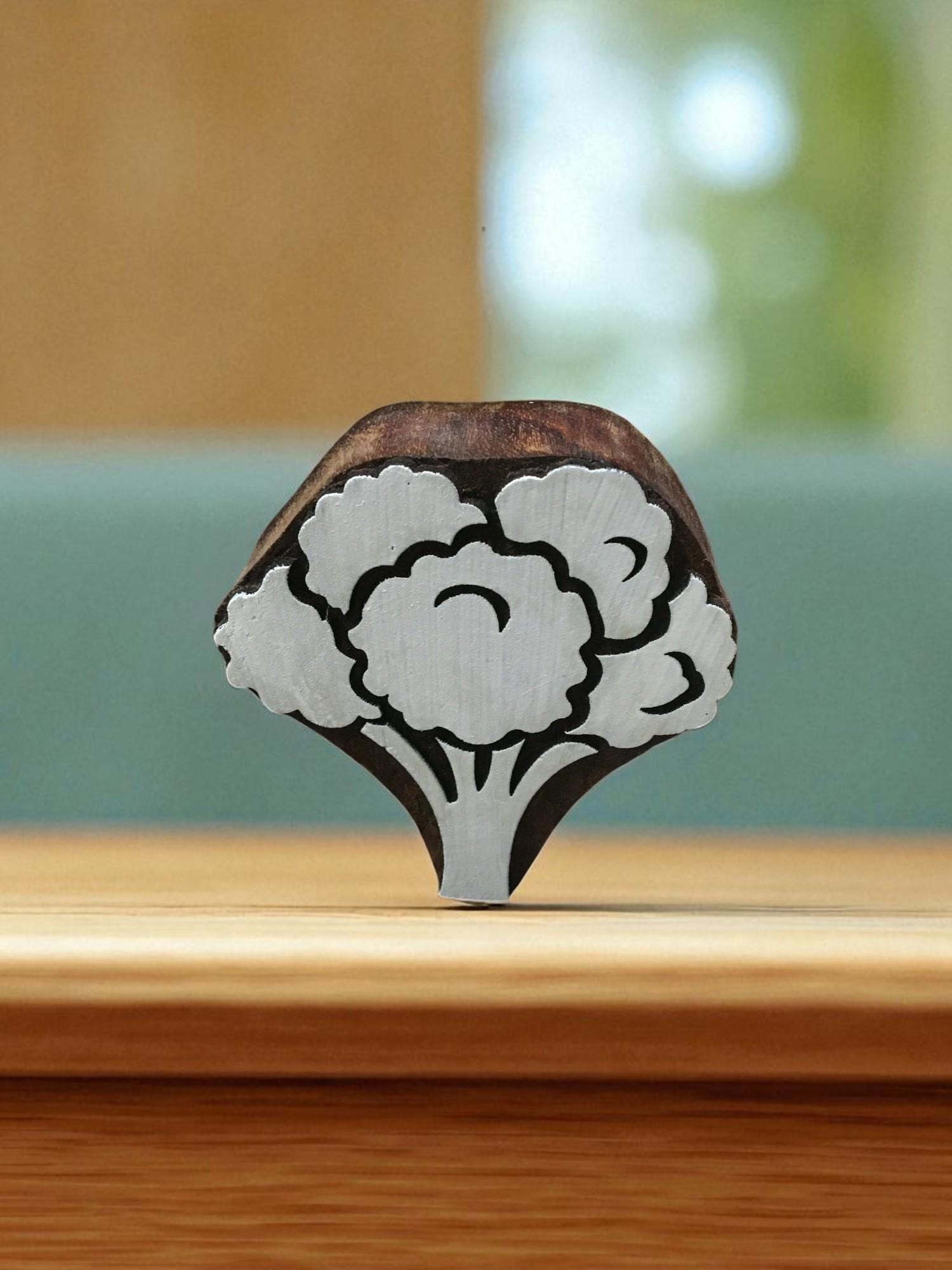 Broccoli Stamp – Indian Wooden Printing Block, Textile & Pottery