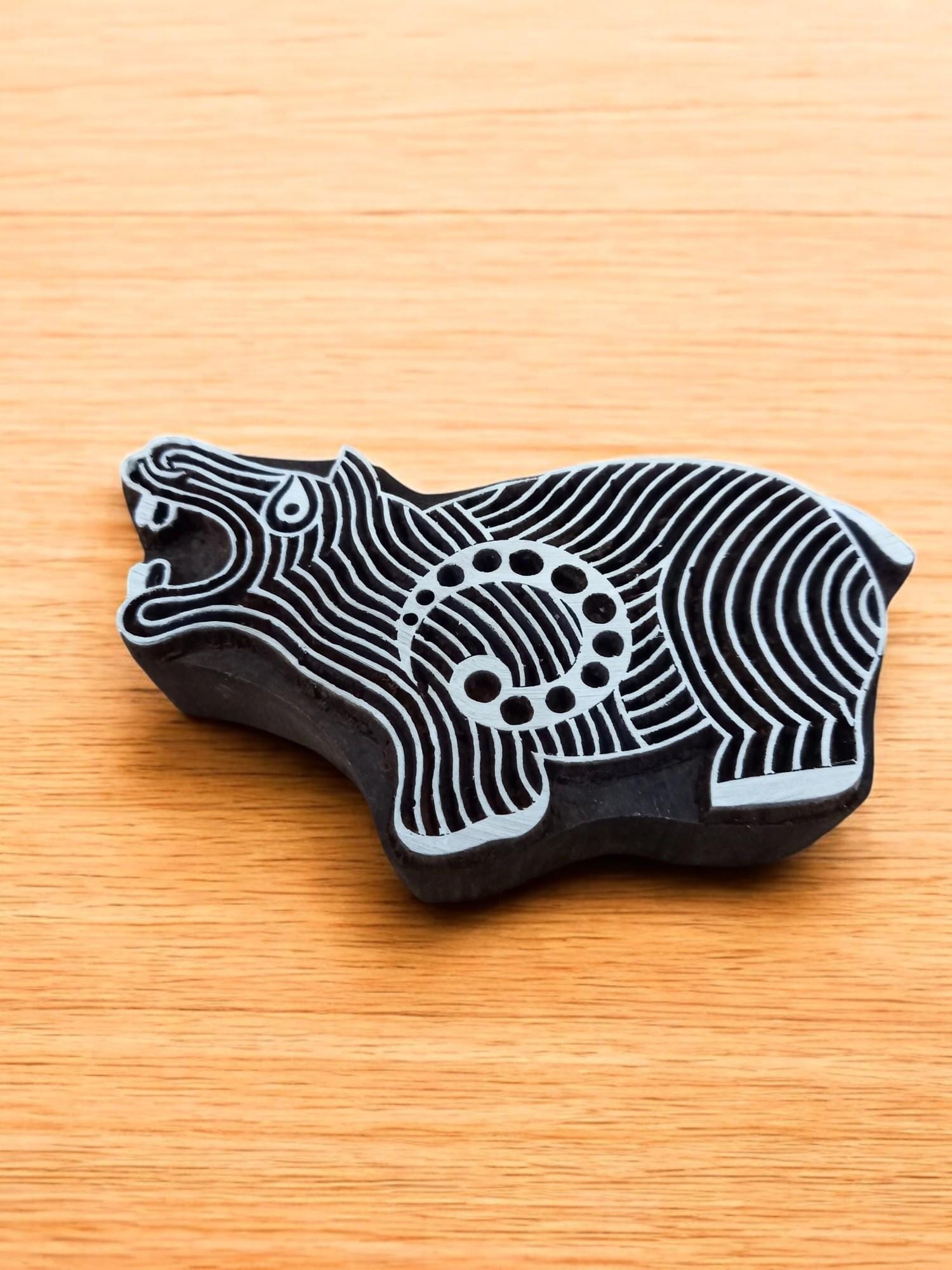 Angry Rhino ,pottery stamp ceramic mould scrapbooking tjap batik printing floral carved stamps.