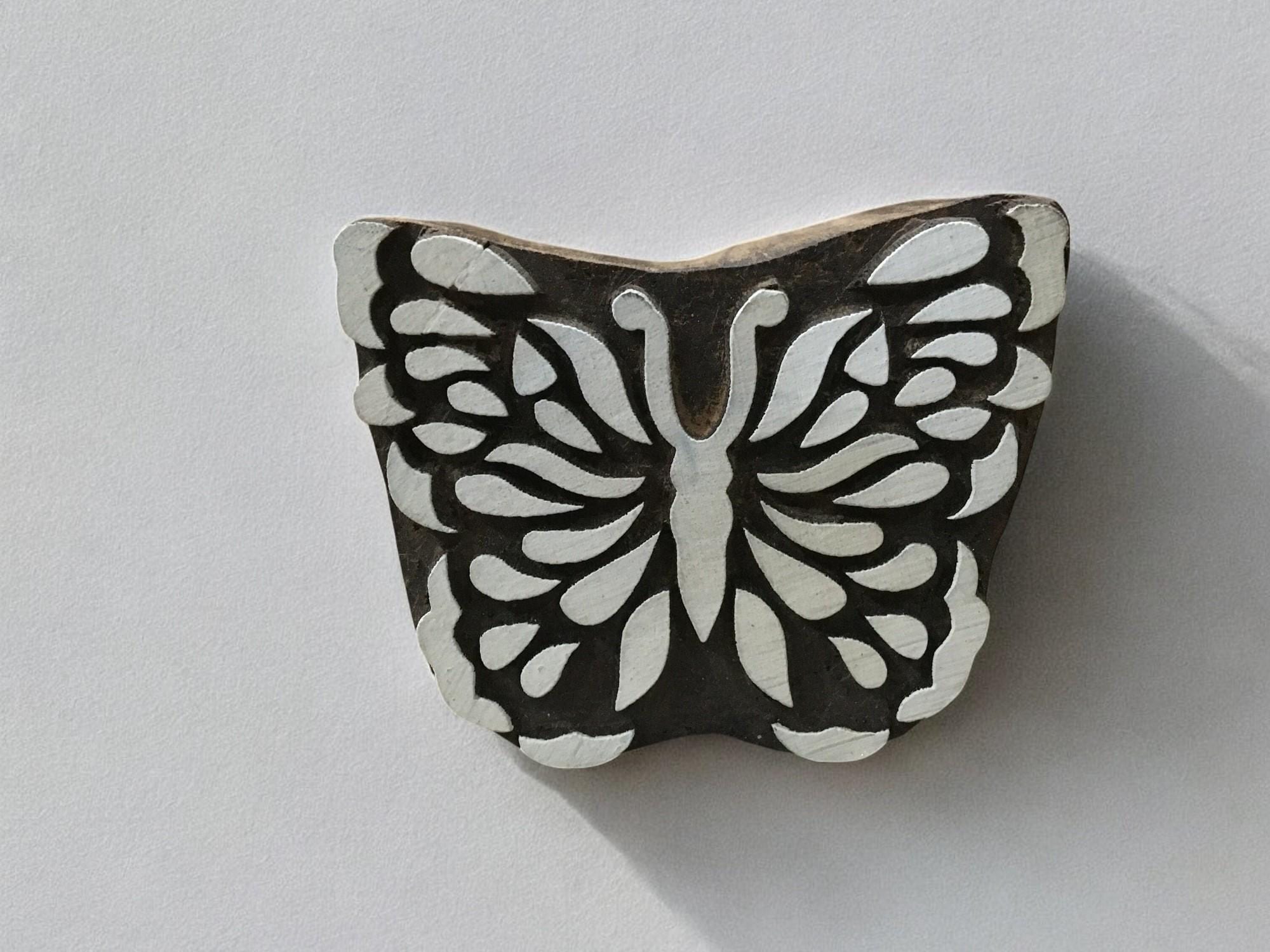 Hand Carved Butterfly Wood Stamp, Indian Block Print, Textile Stamp