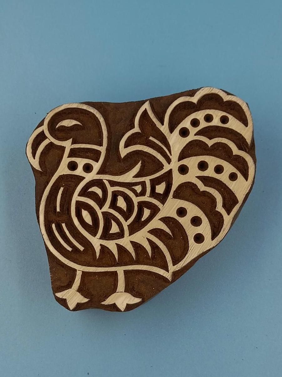 Ethenic Duck Wooden Printing Block Pottery Stamp, Batik Tjaps, Blaudruck stempel