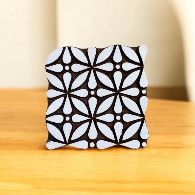 Indian Wooden Printing Block - Abstract Tile