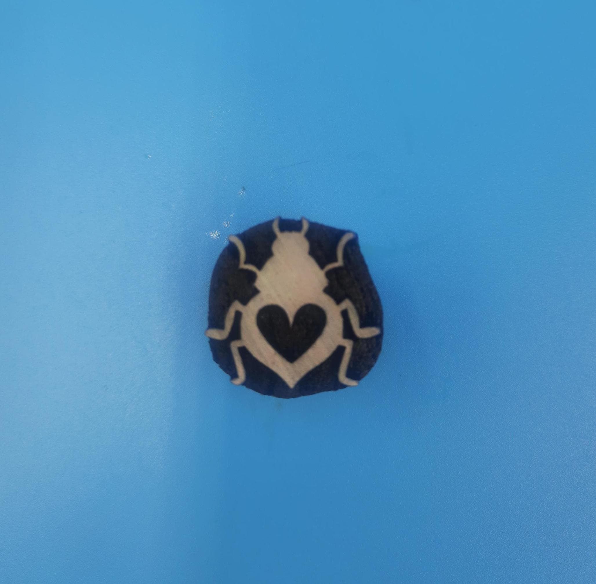 Love Bug Wooden Printing Block Pottery Stamp, Batik Tjaps, Blaudruck stempel