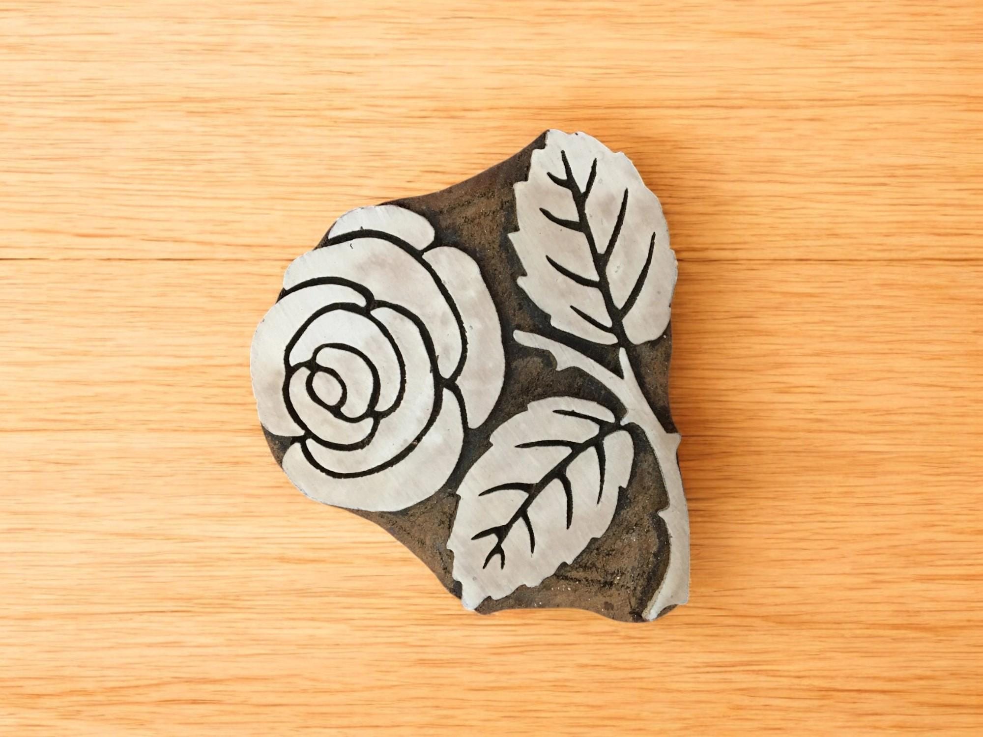 Rose Wood Stamp, Teak Print Block, Indian Textile & Pottery