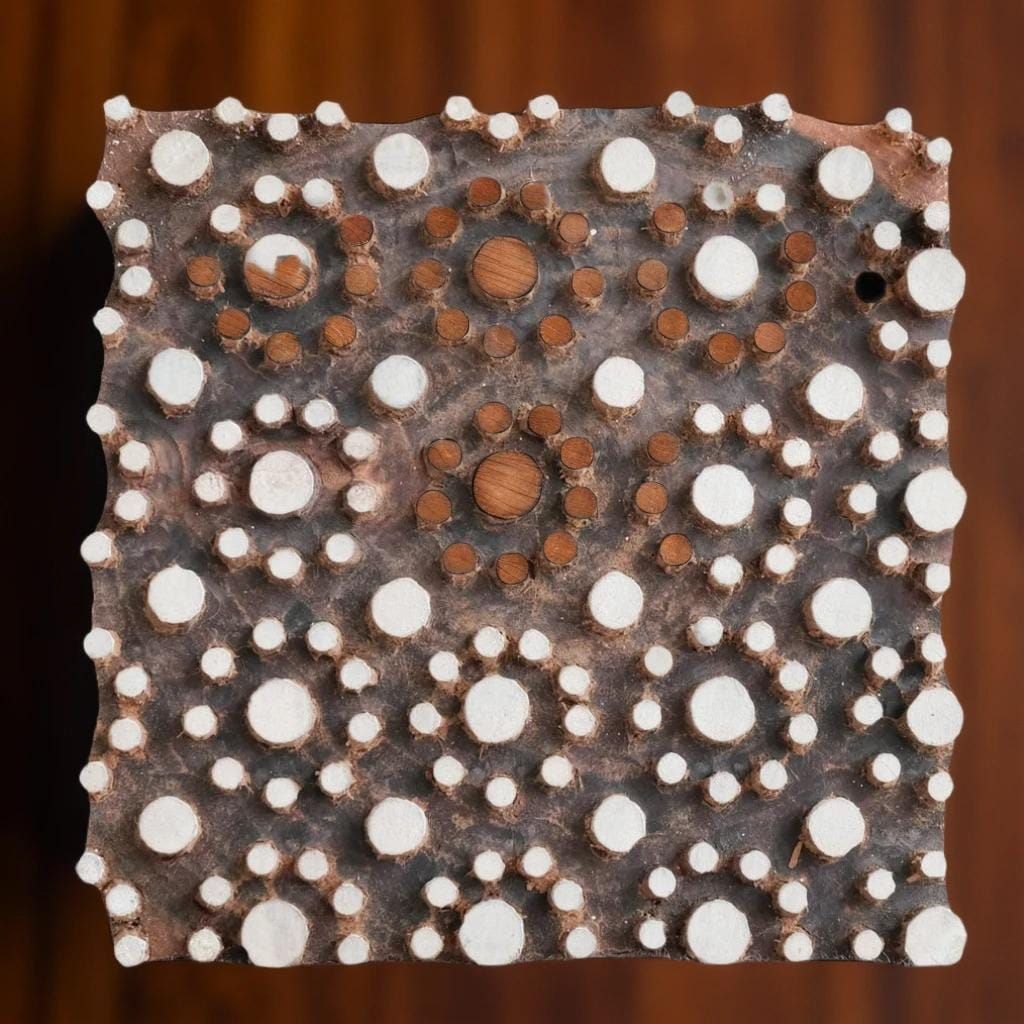 Wood Block - Dotty Repeat Pattern