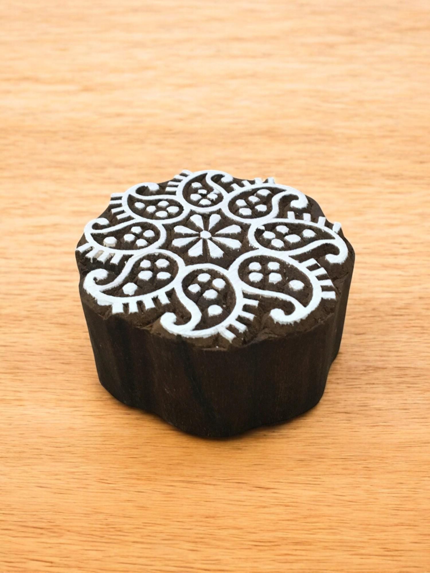 Paisely Mandala , hand carved Indian wood printing block; textile stamp; pottery stamp,