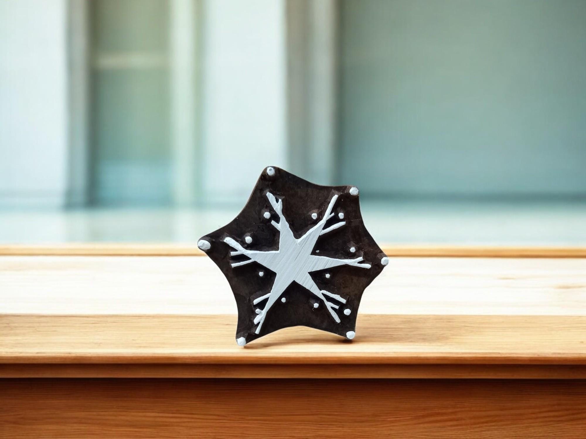 Funky Star ,pottery stamp ceramic mold scrapbooking tjap batik printing floral carved stamps.