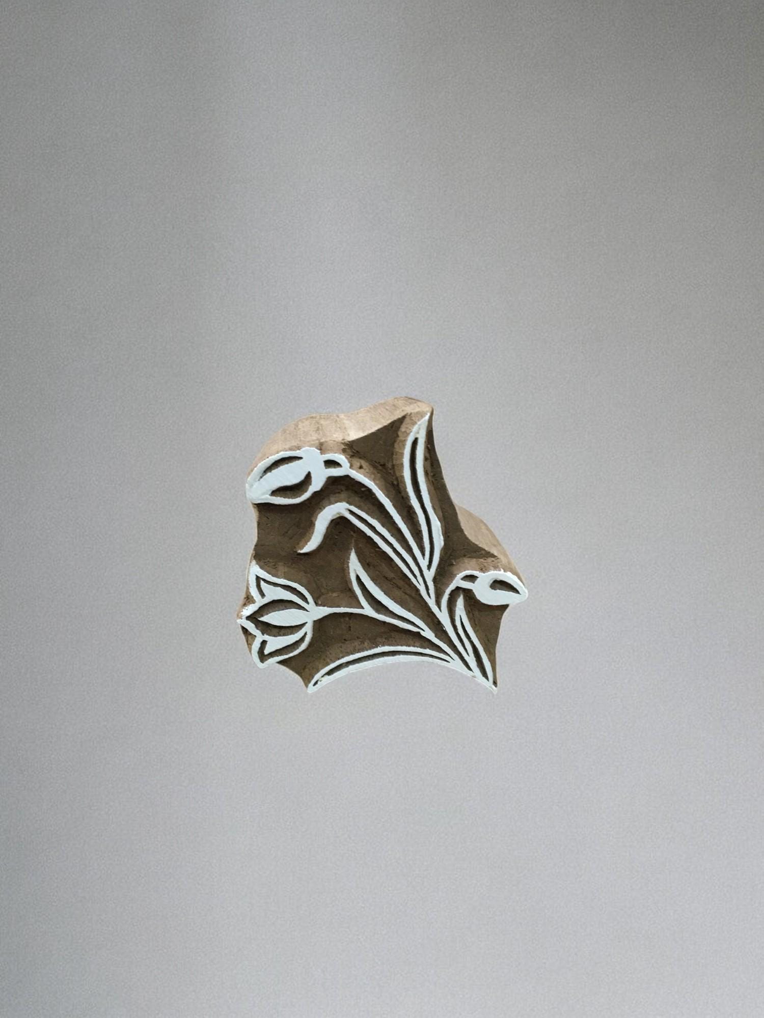 Ivy leaf,  hand carved Indian wood printing block; textile stamp; pottery stamp,