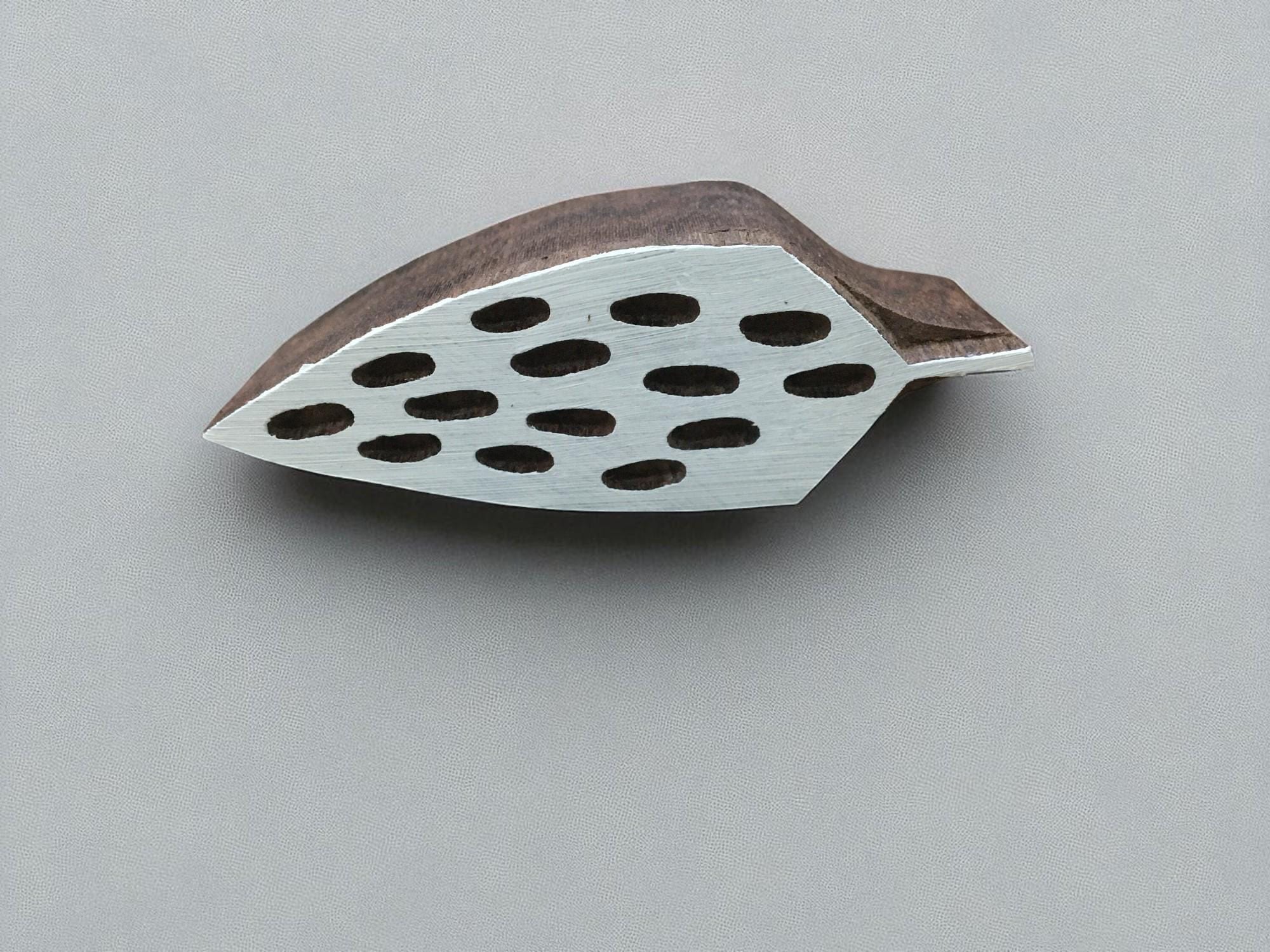Weed Leaf Wood Block Stamp, Indian Hand Carved Textile Printing