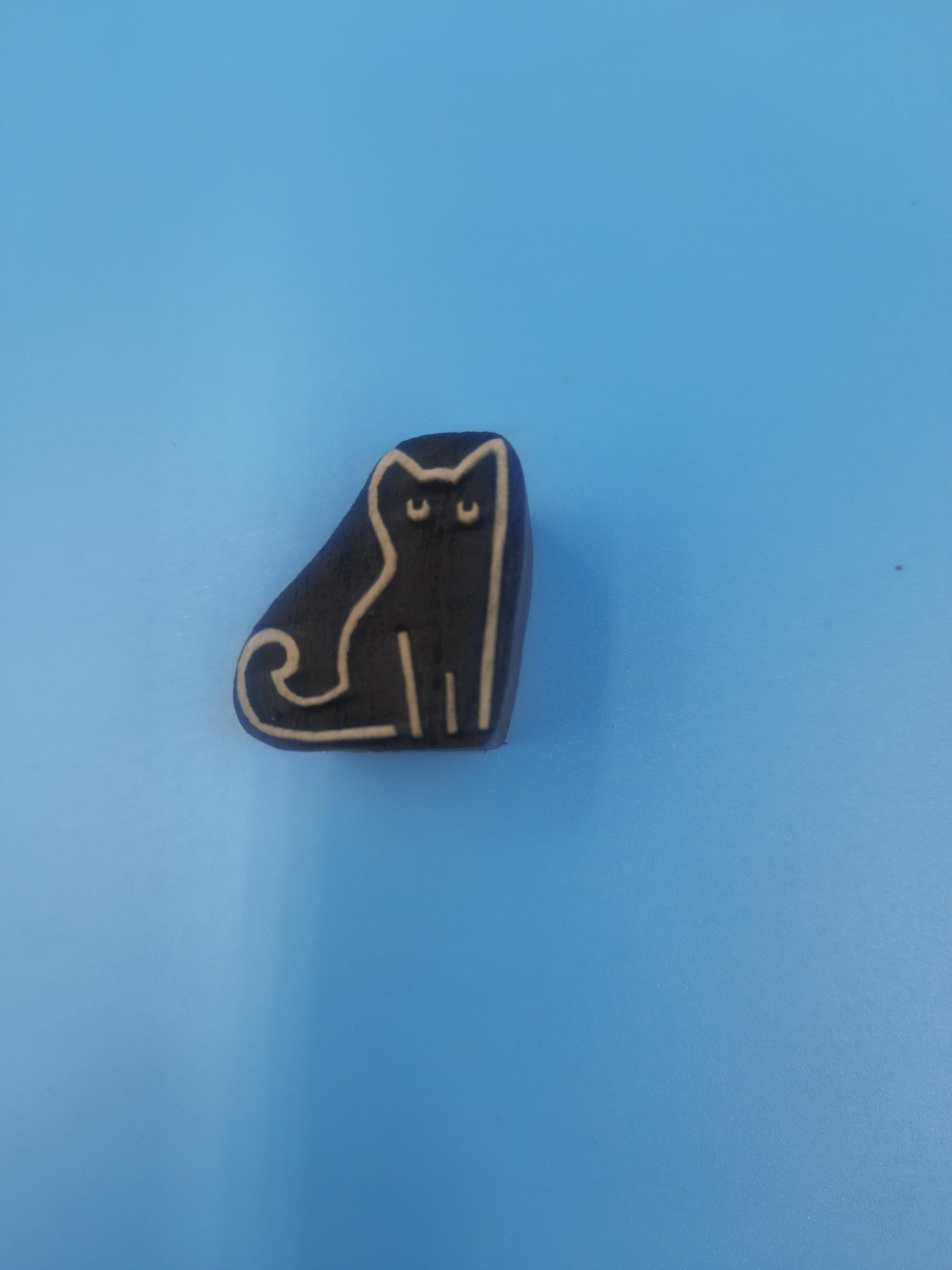 Cat Family Wooden Printing Block Pottery Stamp, Batik Tjaps, Blaudruck stempel