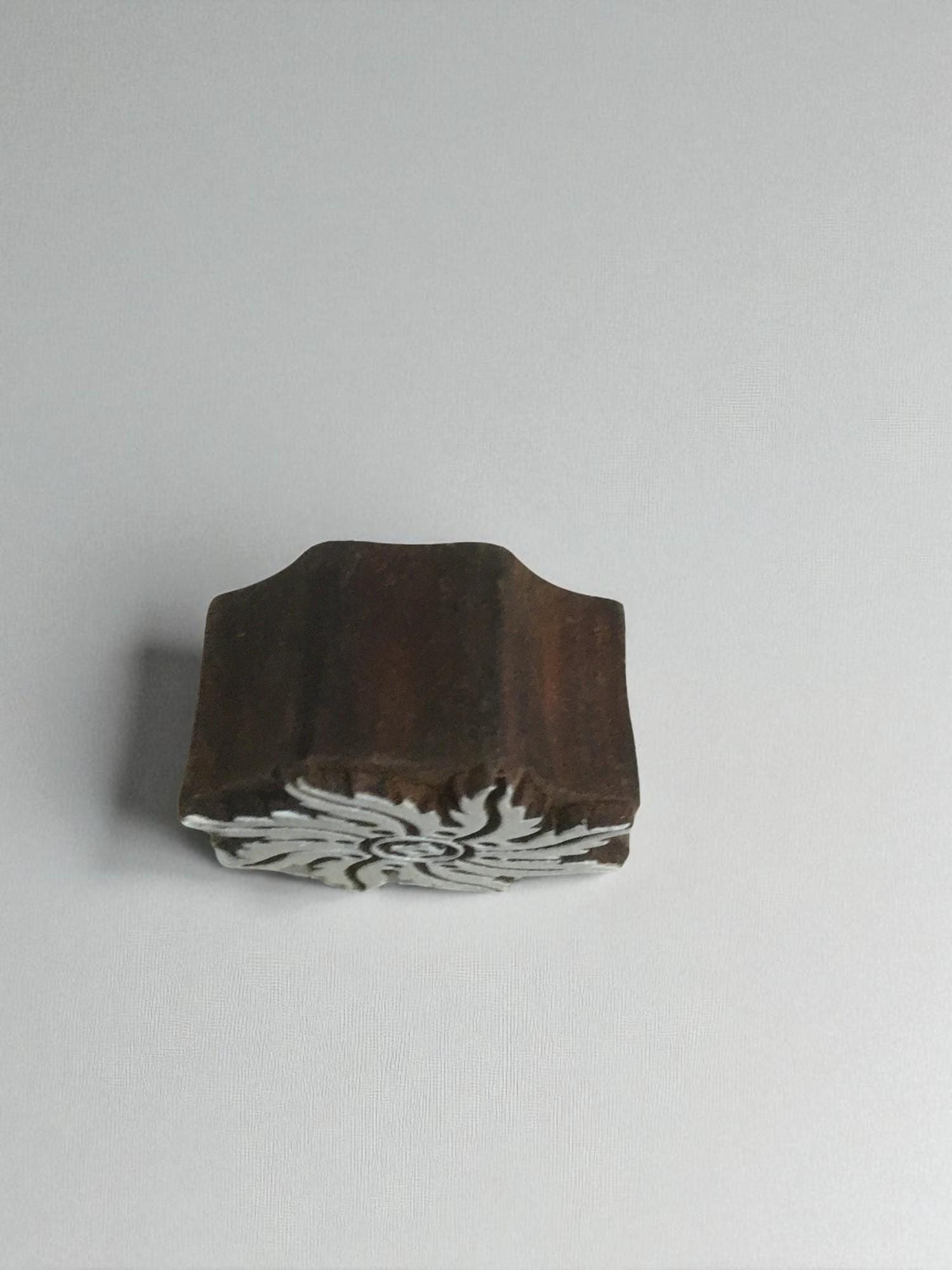 Hand Carved Indian Wood Stamp, Mandala Block (6cm)
