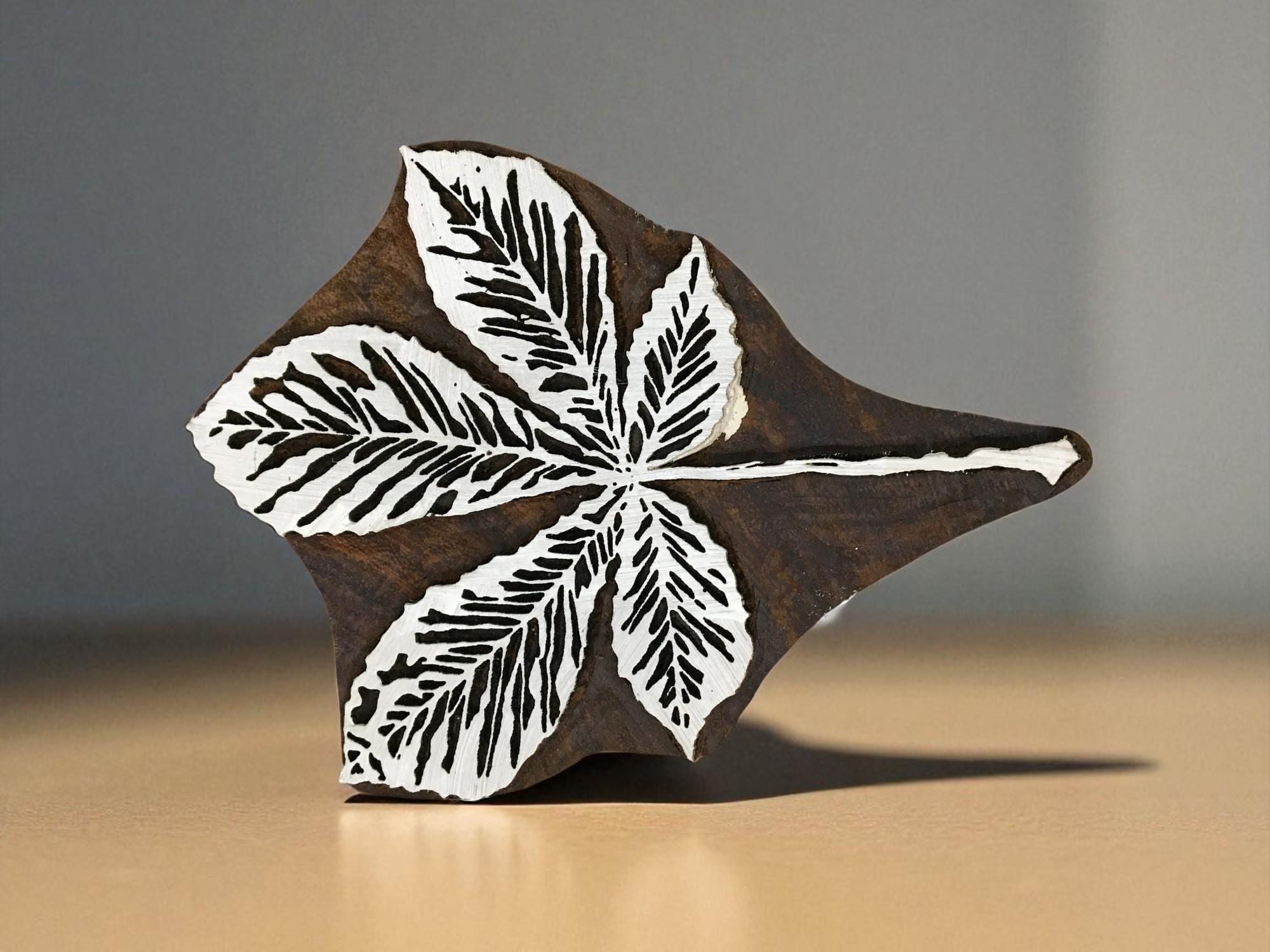 Horse Chestnut Leaf wooden Pottery Stamp