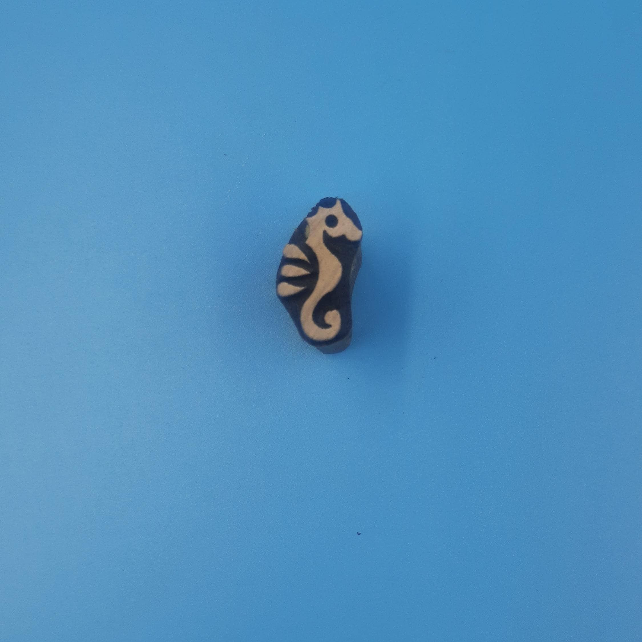 Solid Seahorse Wooden Printing Block Pottery Stamp, Batik Tjaps, Blaudruck stempel