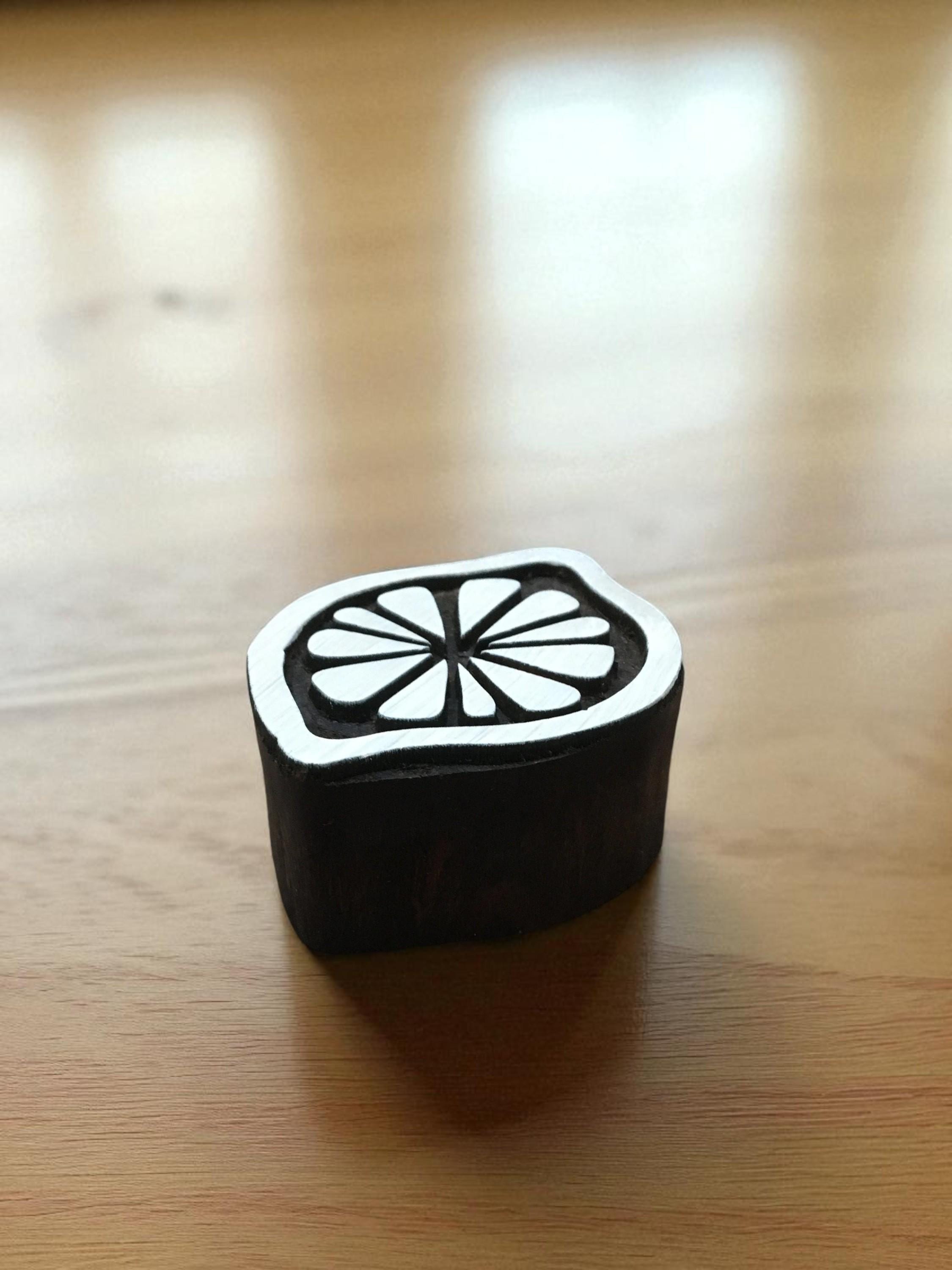 Lime Indian Wood Printing Block – Hand Carved Textile Stamp
