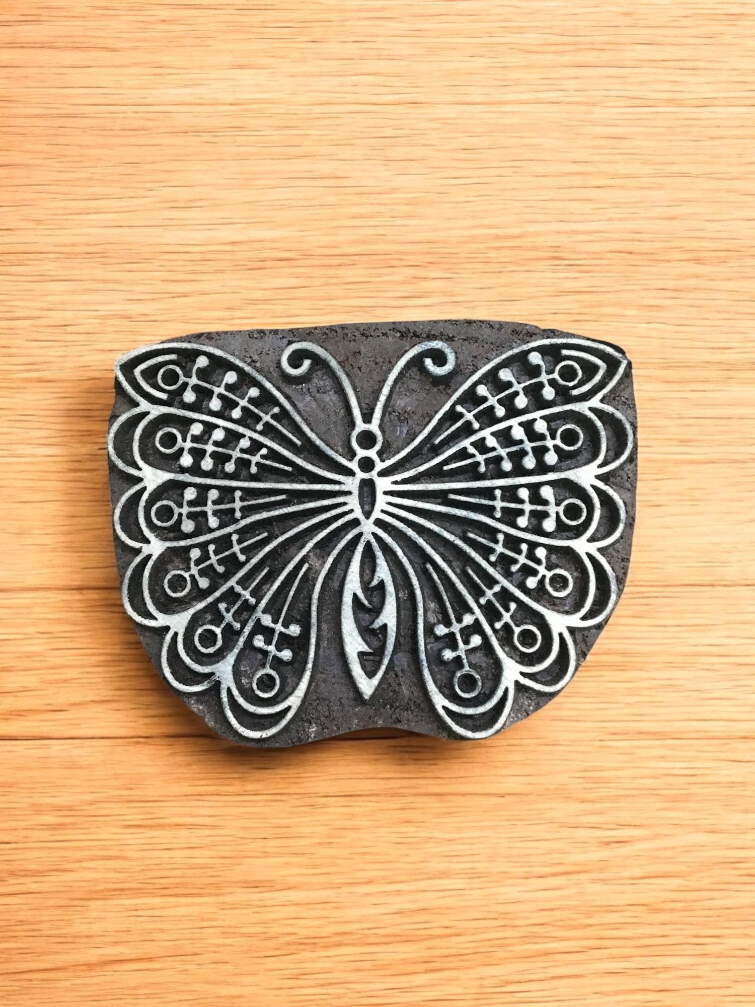 Indian Butterfly, stamp ceramic mold scrapbooking tjap batik printing floral carved stamps.