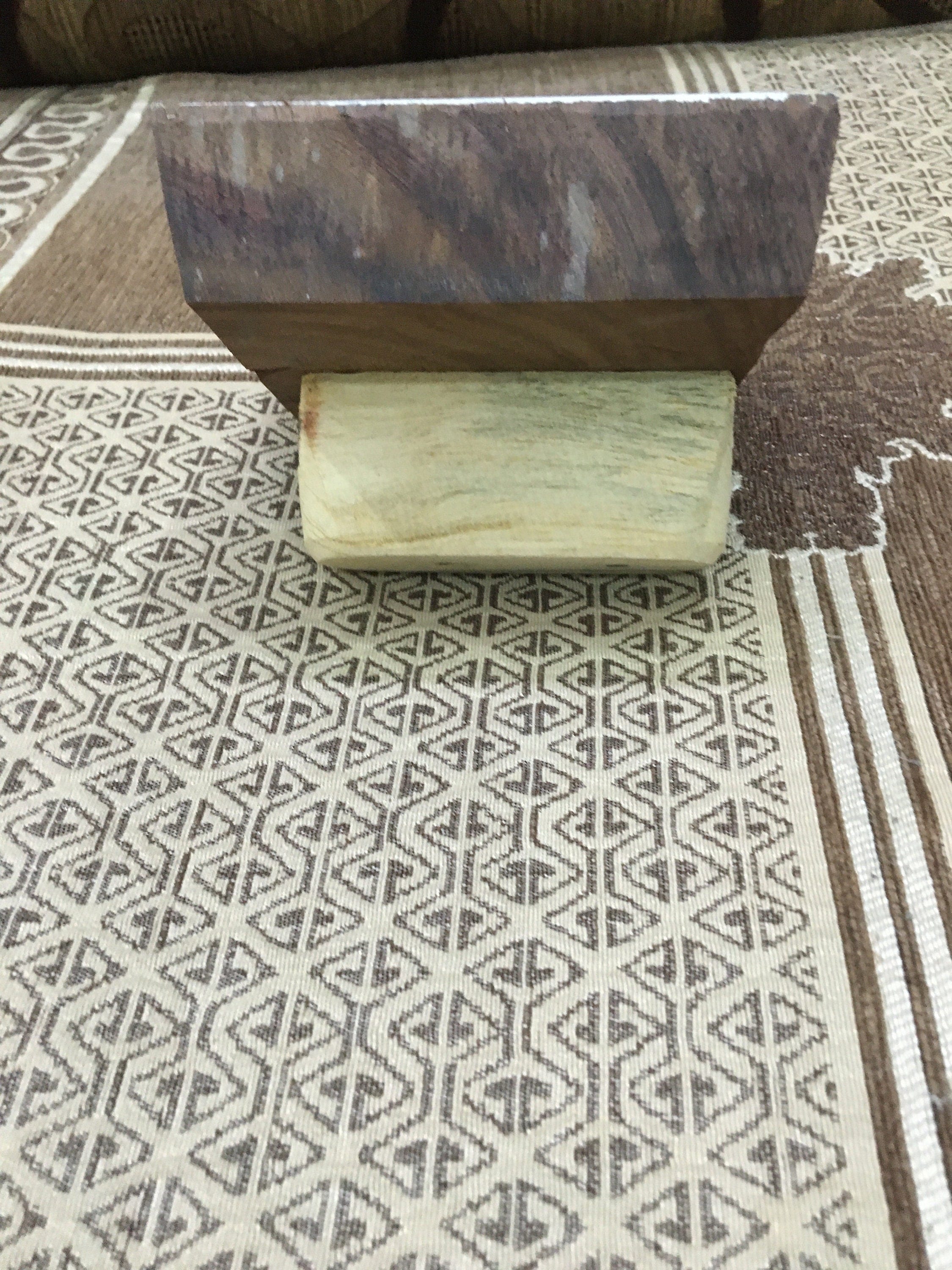 Indian Wood Printing Block - Dotty Leaf Tile Textile Stamp