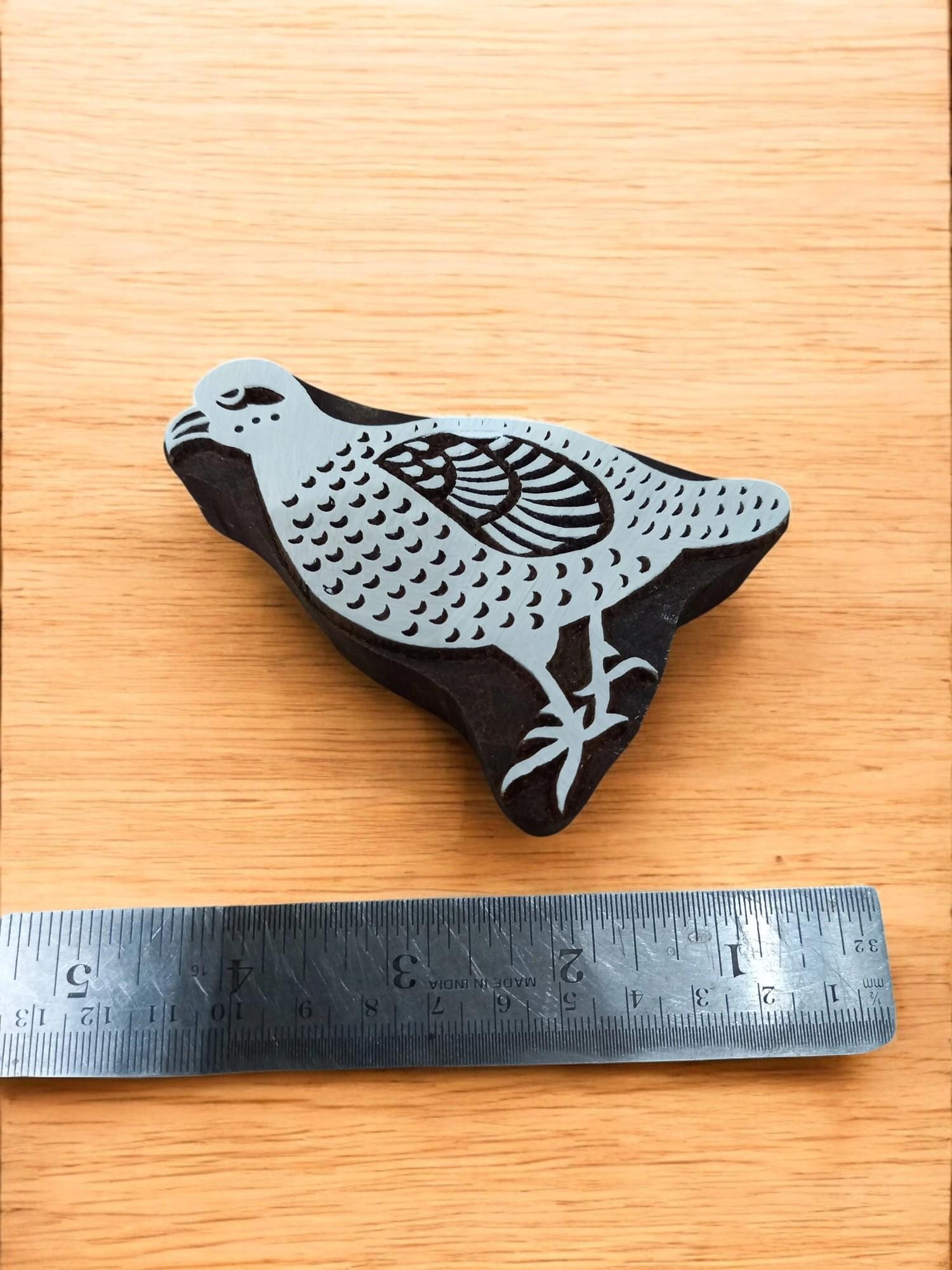 Partridge Bird Wooden Printing Stamp, Batik Block