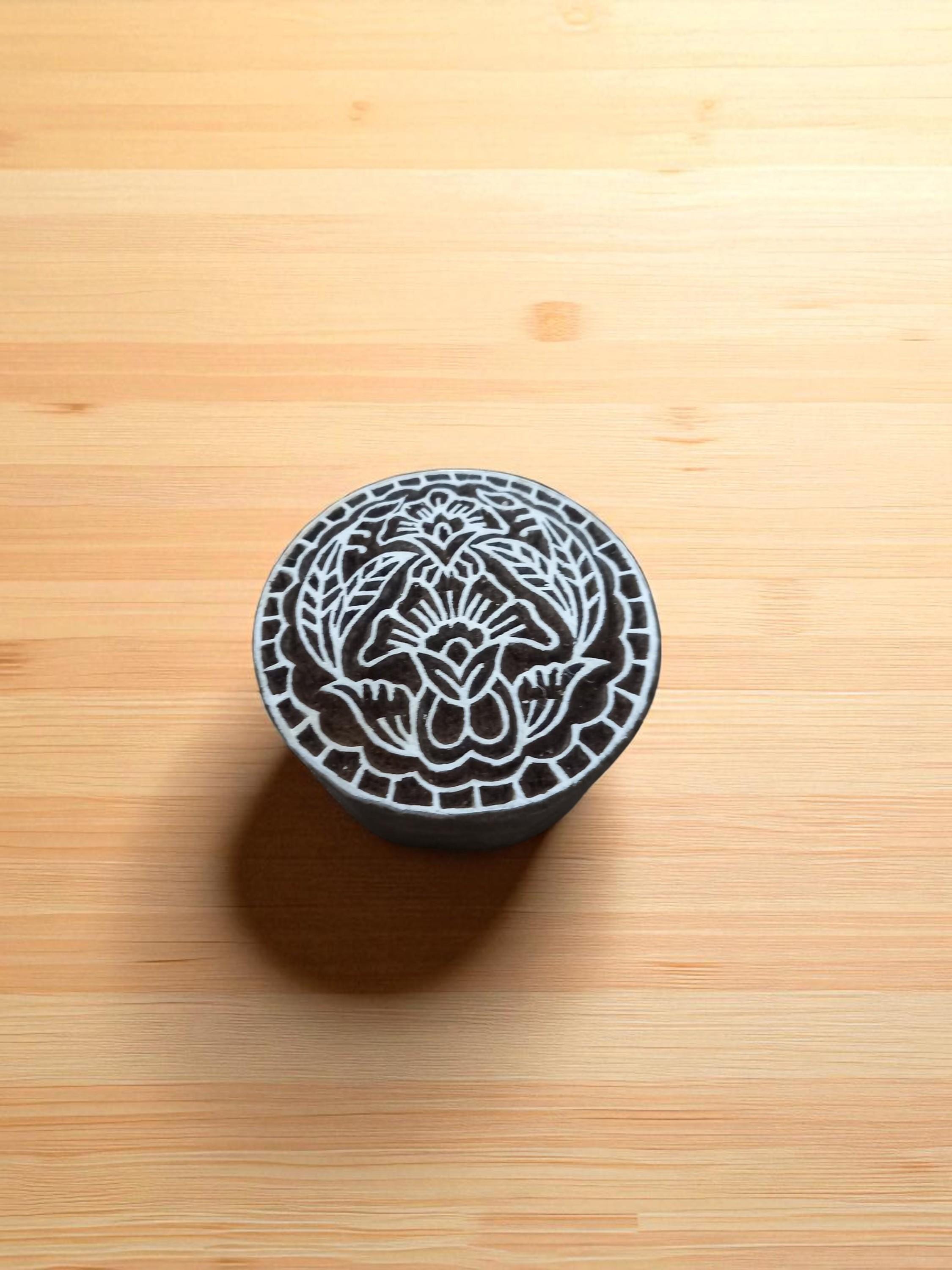 Floral mandala 2 ,pottery stamp ceramic mould scrapbooking tjap batik printing floral carved stamps.