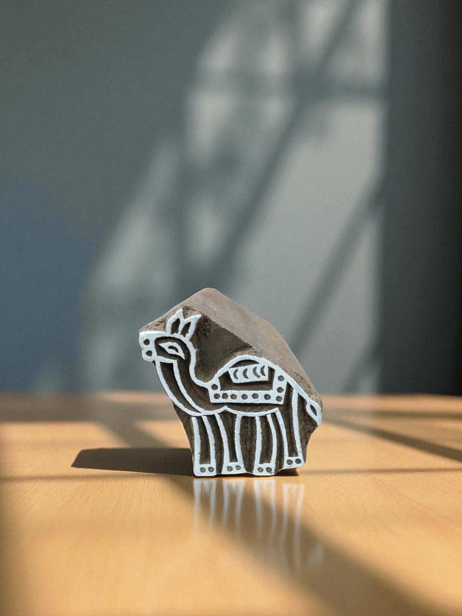 Small Camel,  hand carved Indian wood printing block; textile stamp; pottery stamp,
