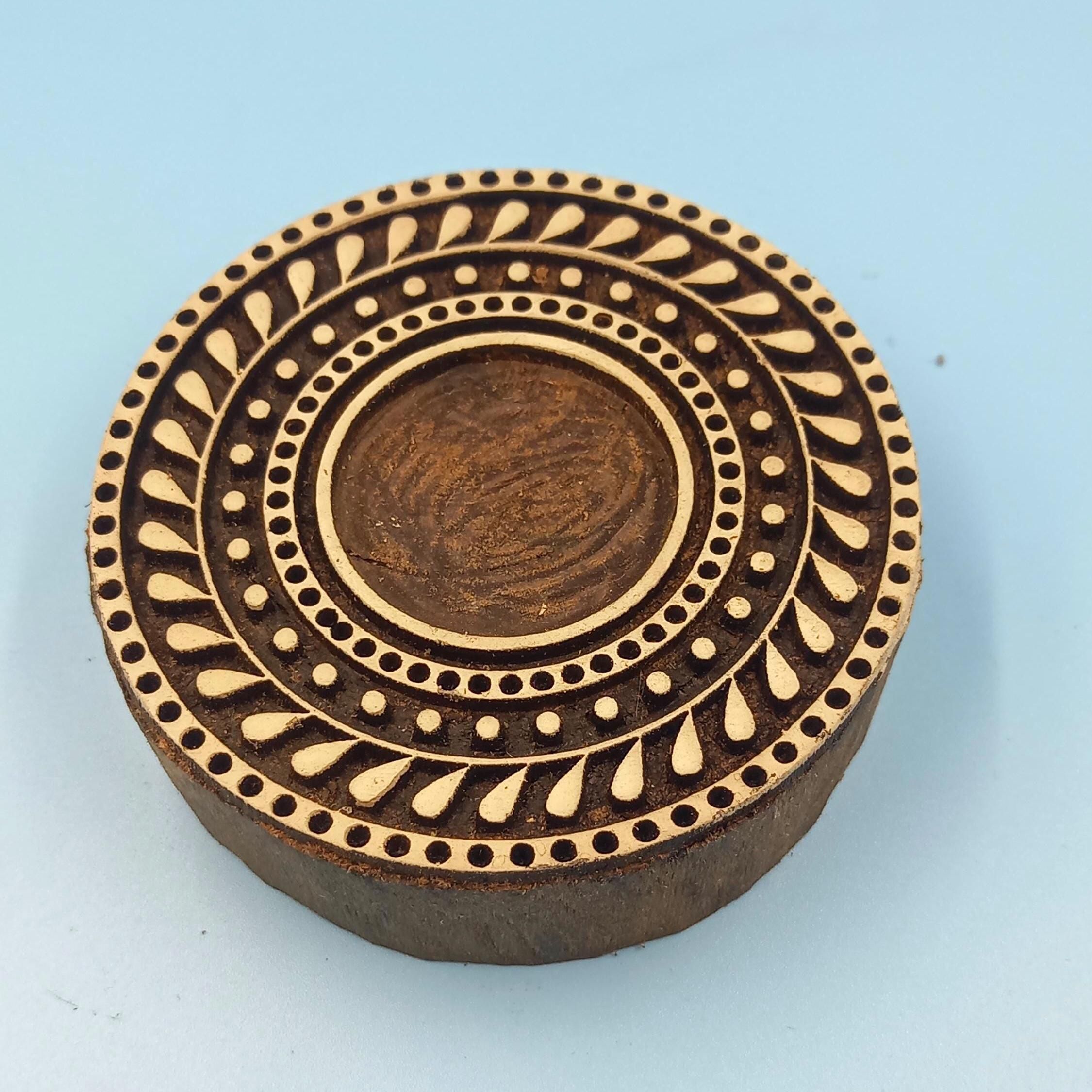 Mandala Wooden Printing Block Pottery Stamp, Batik Tjaps, Blaudruck stempel